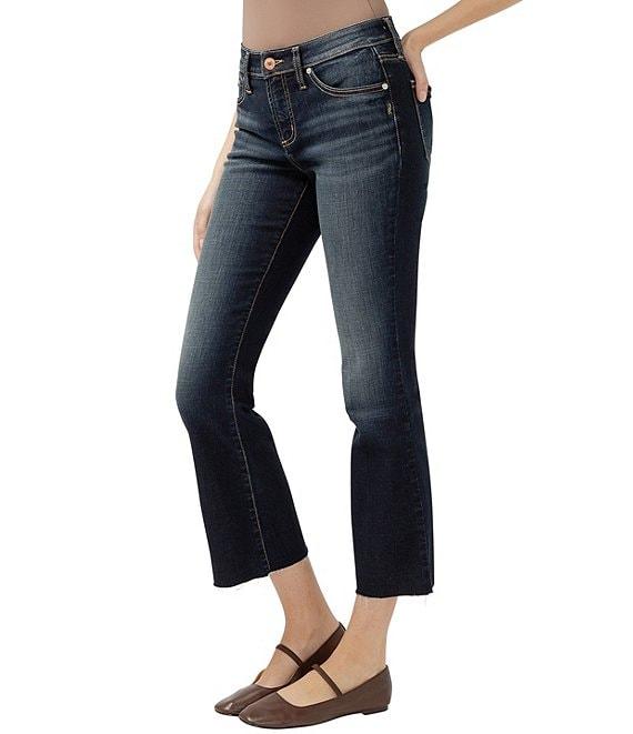 Silver Jeans Co. Suki Mid Rise Frayed Hem Indigo Flare Jeans Product Image