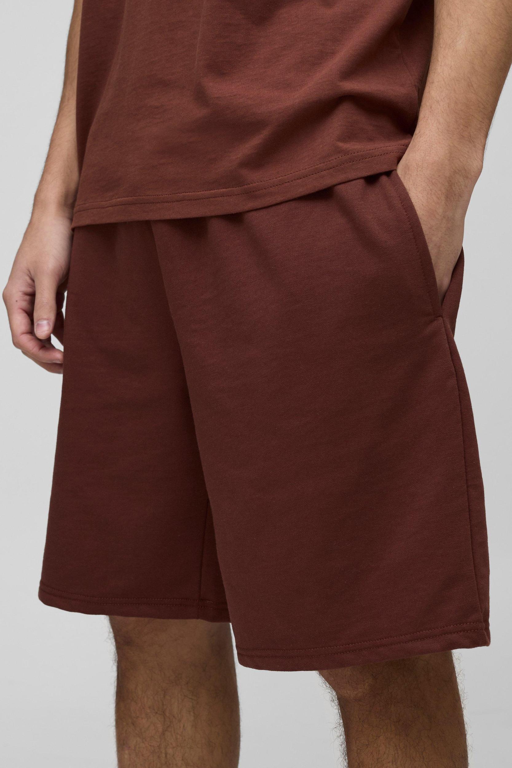 260GSM Loopback Basic Oversized Mid Length Short | boohooMAN USA Product Image