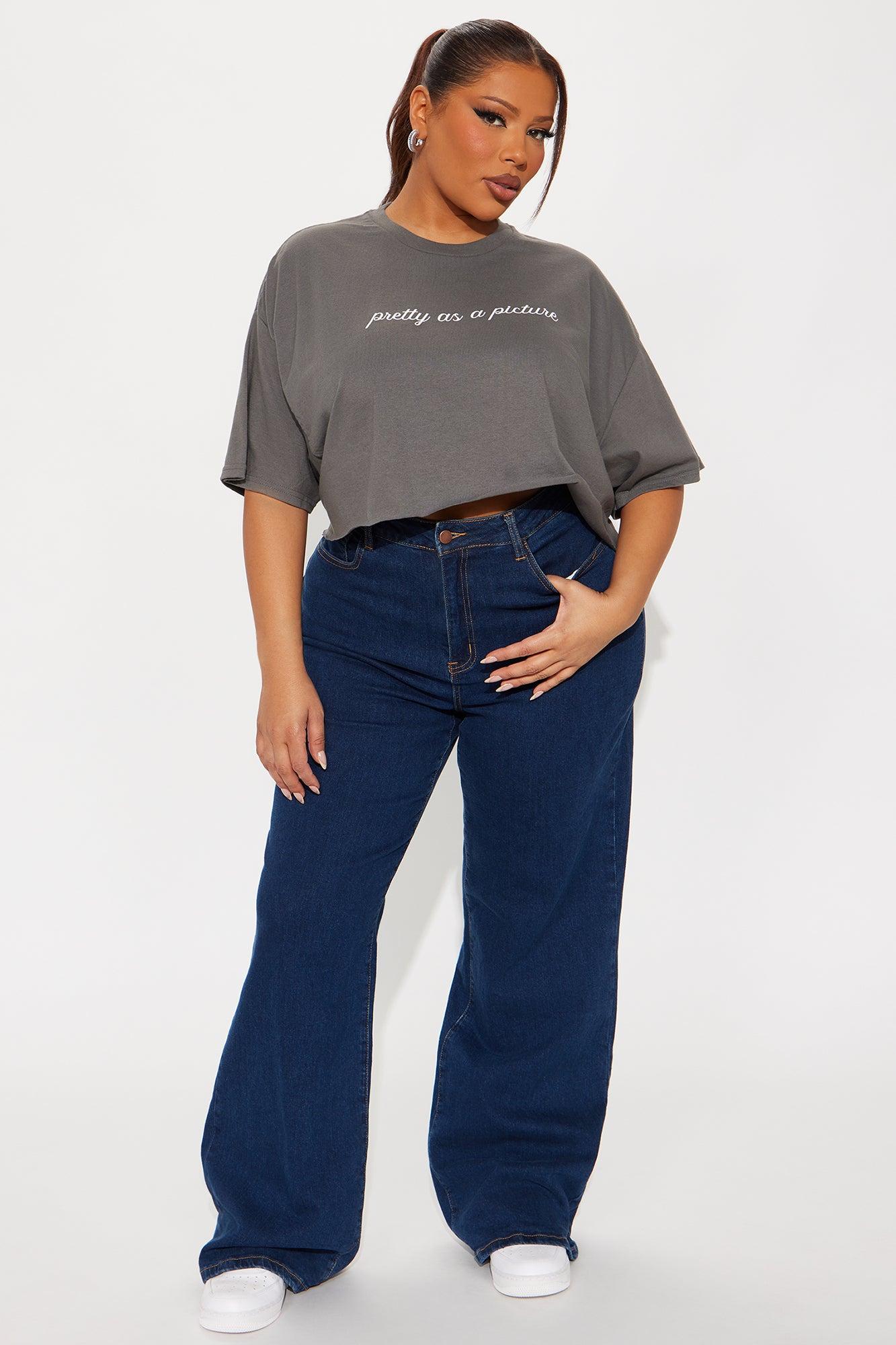 Pretty As A Picture Cropped Tee - Charcoal Female Product Image