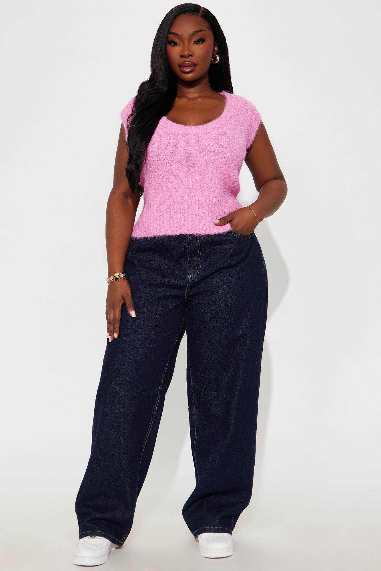 Well Behaved Fuzzy Sweater - Pink Female Product Image