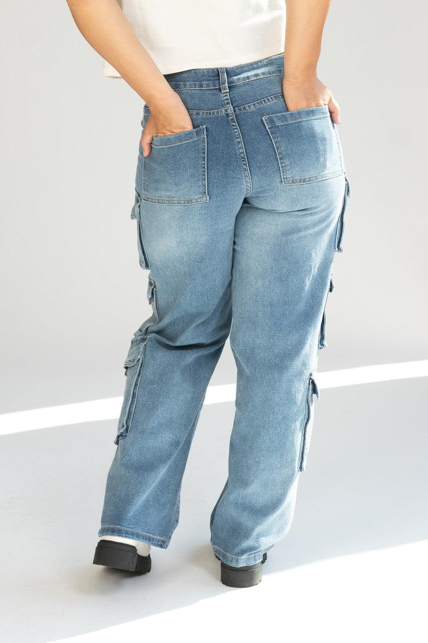 Mid Rise Cargo Jeans Product Image
