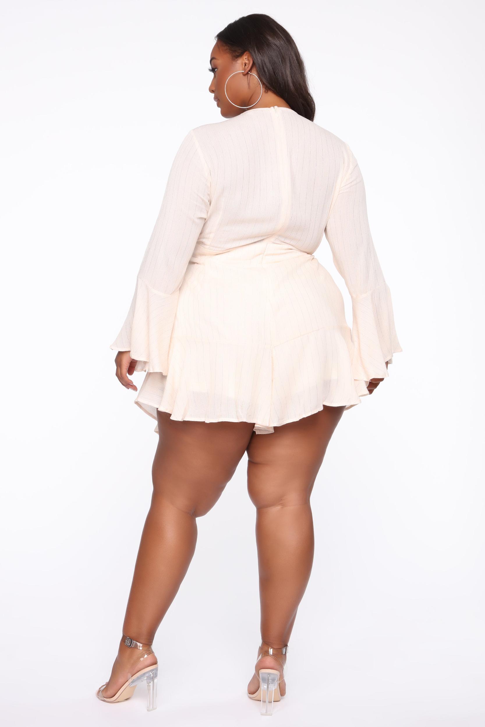 Ring A Bell Stripe Romper - Ivory Product Image