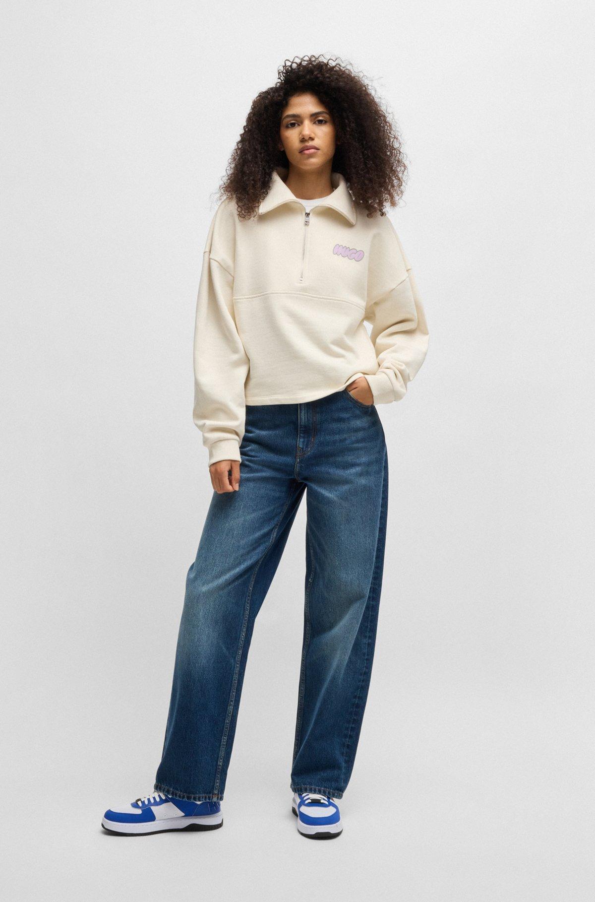 Cotton-terry sweatshirt with seasonal logo graphics Product Image