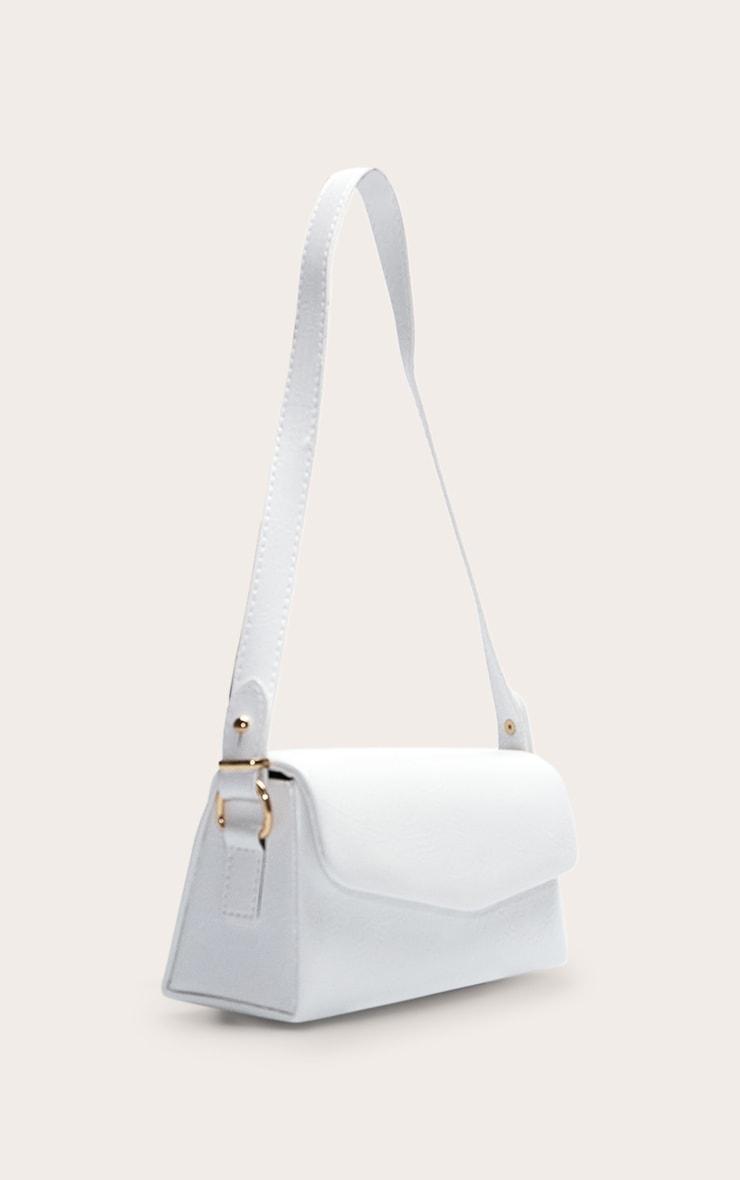 White Rectangle Fold Over Shoulder Bag Product Image