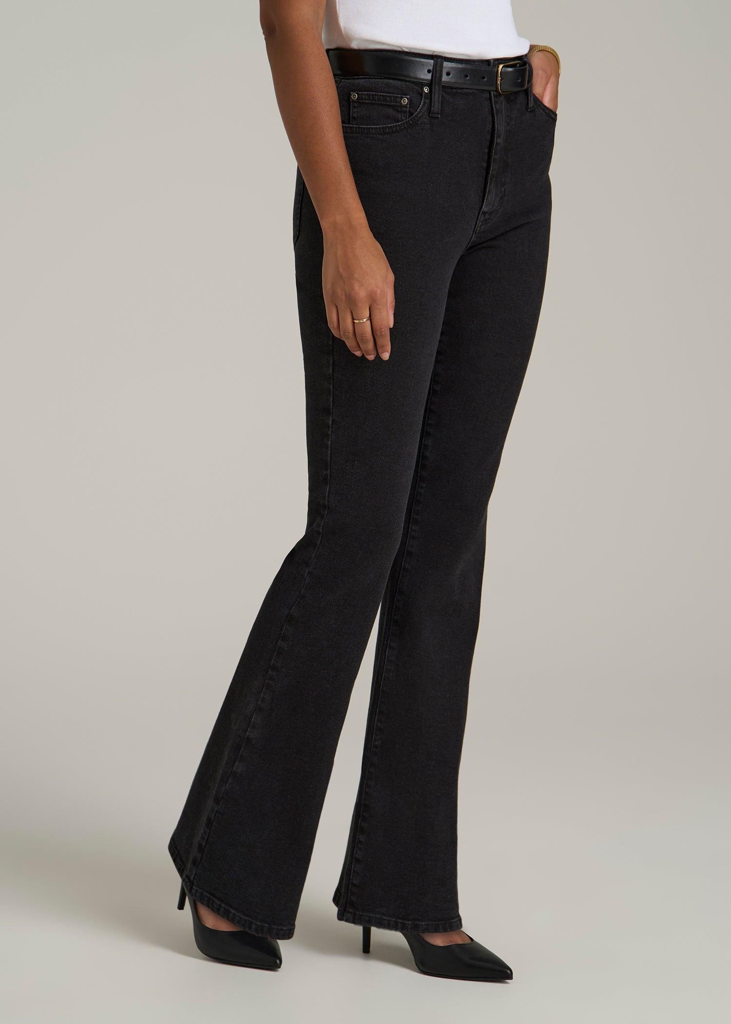 Chloe High Rise Flare Jeans for Tall Women in Onyx Black Wash Female Product Image