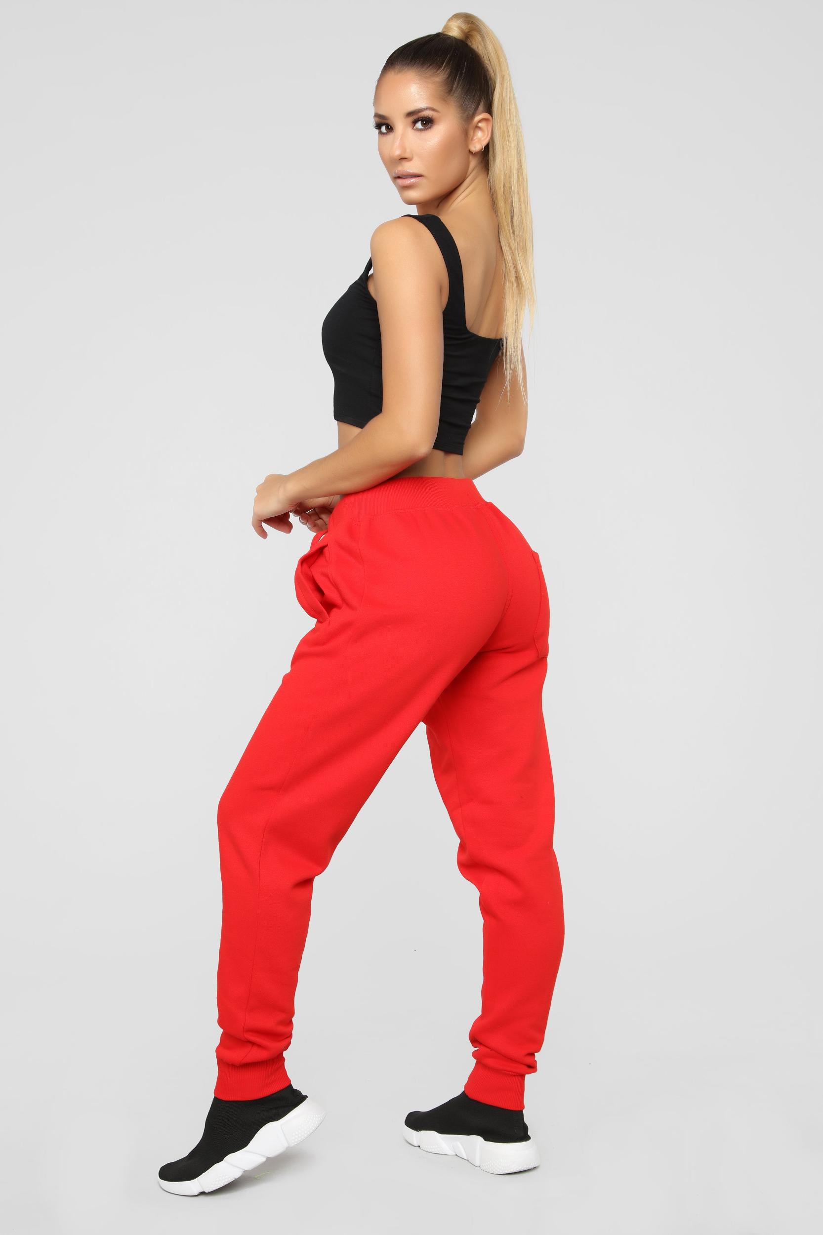 Stole Your Boyfriend's Oversized Jogger - Red Product Image