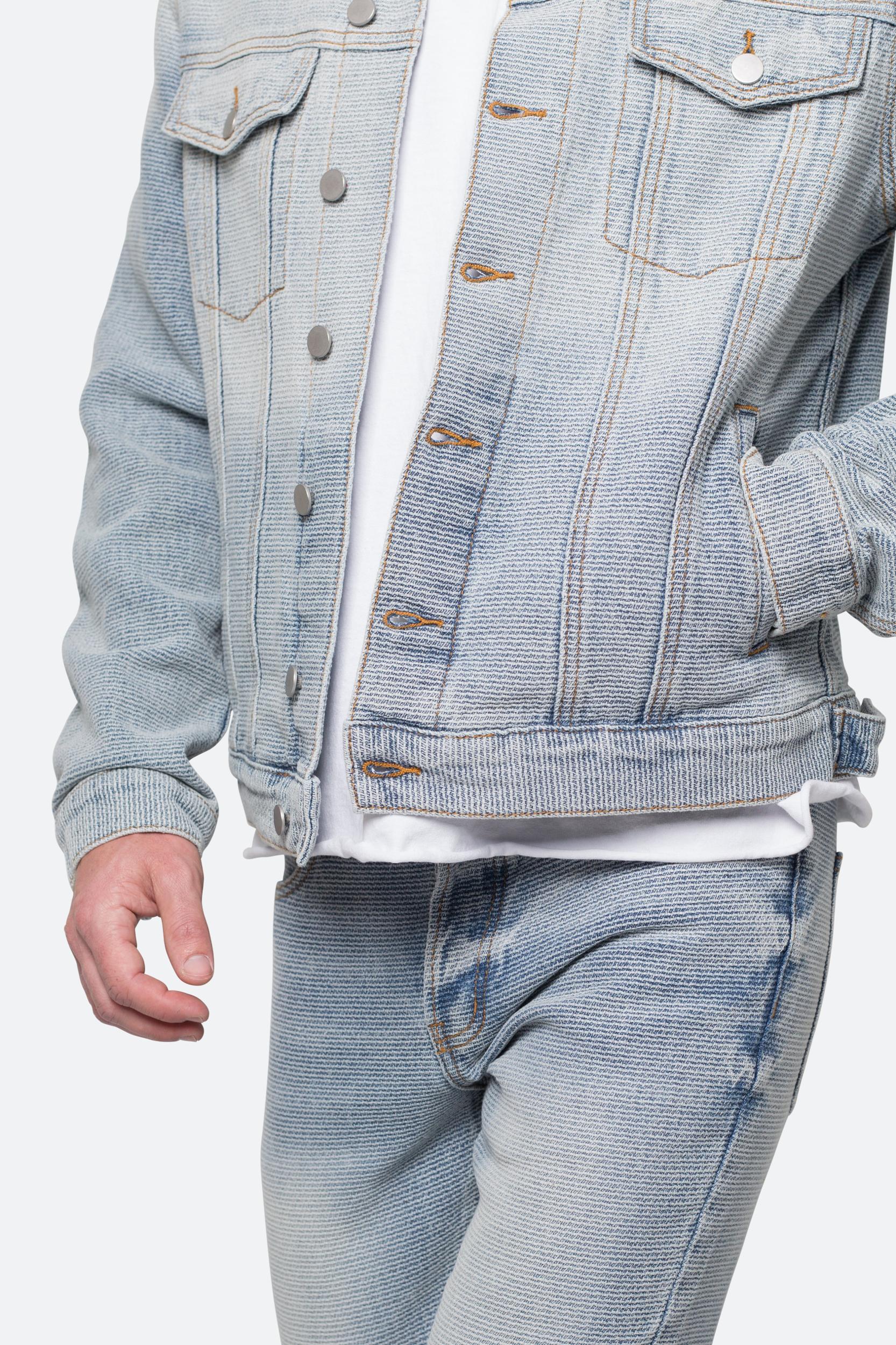Western Crosshatch Trucker Jacket - Blue Product Image