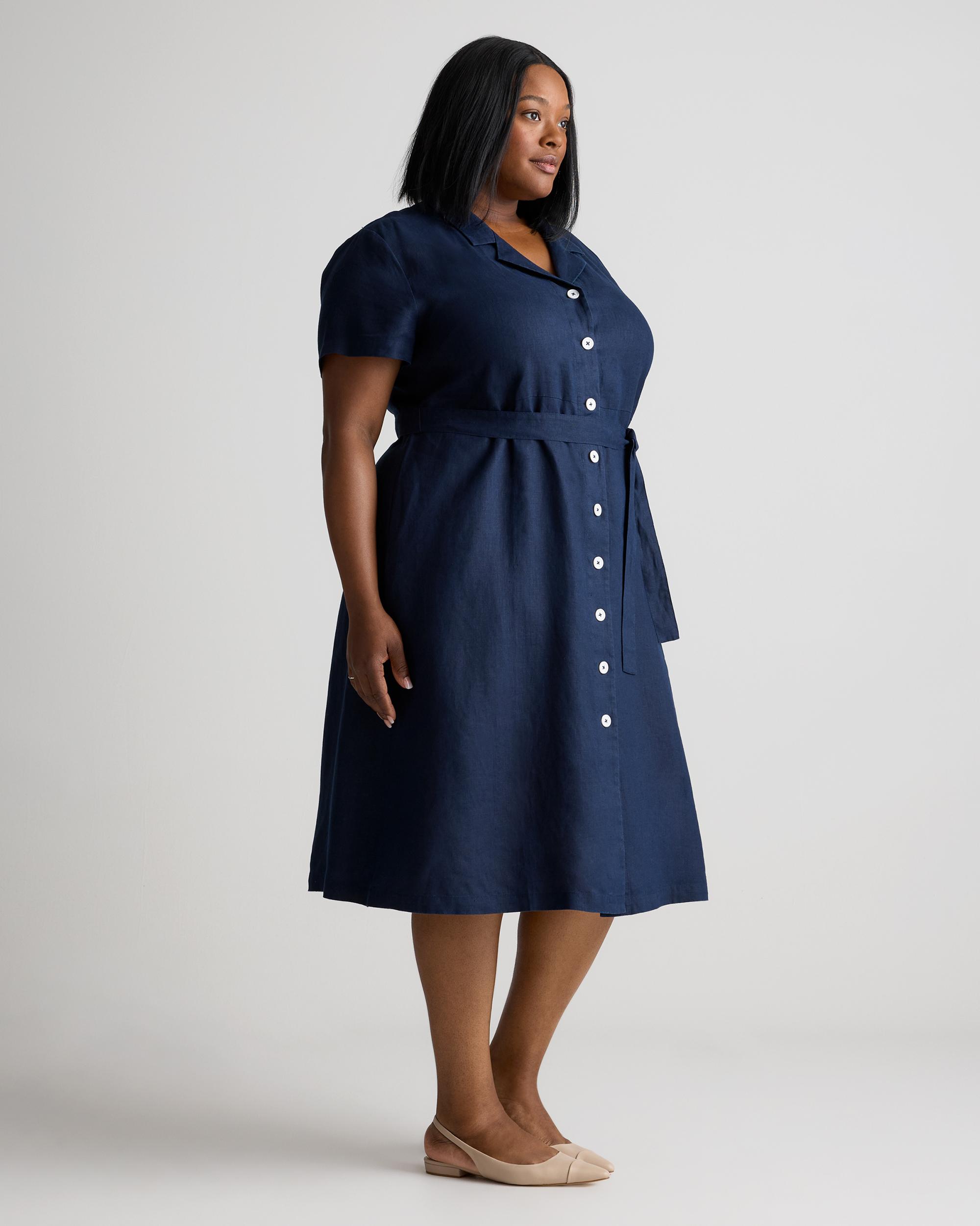 Quince | Women's 100% European Linen Button Front Dress Product Image