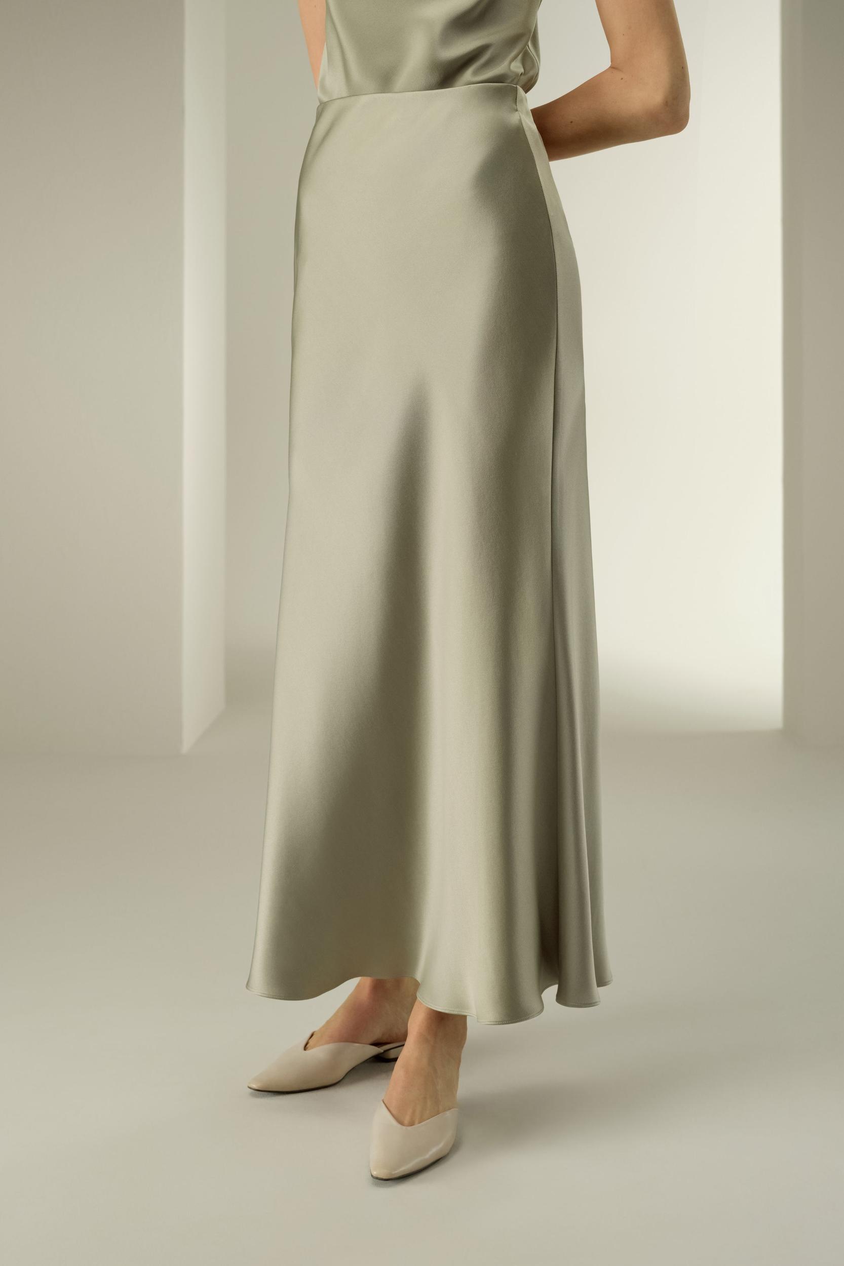 LILYSILK Silk Skirt - Women - Artichoke Mulberry Silk - Eco-Friendly Ankle-Length Skirt 6 Product Image