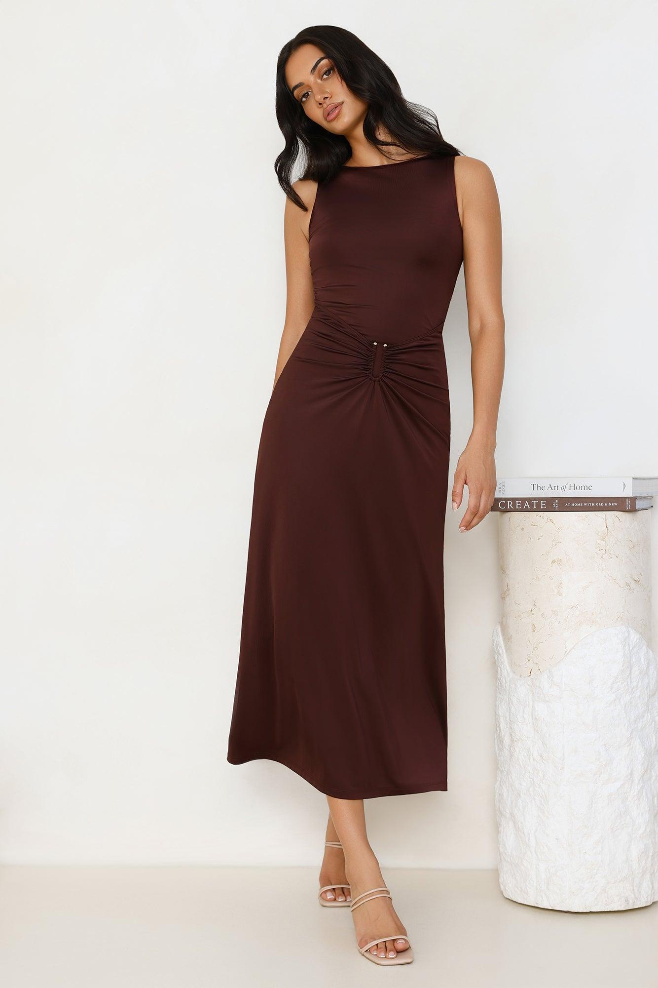 Everything Energy Midi Dress Chocolate Product Image