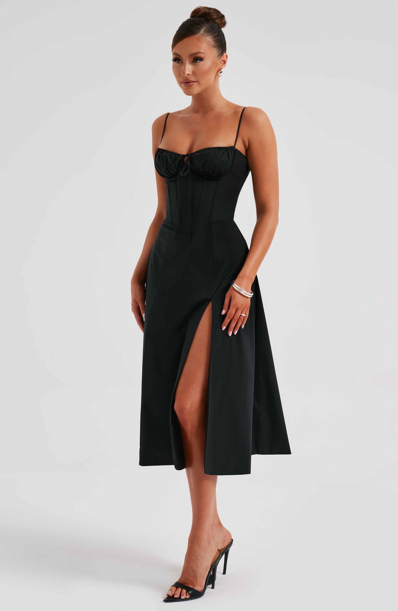 Deanna Midi Dress - Black Product Image