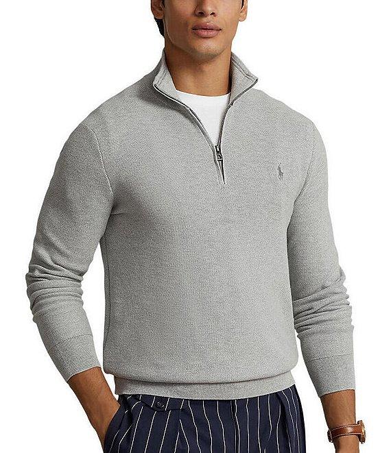 Polo Ralph Lauren Quarter-Zip Mesh-Knit Sweater Product Image