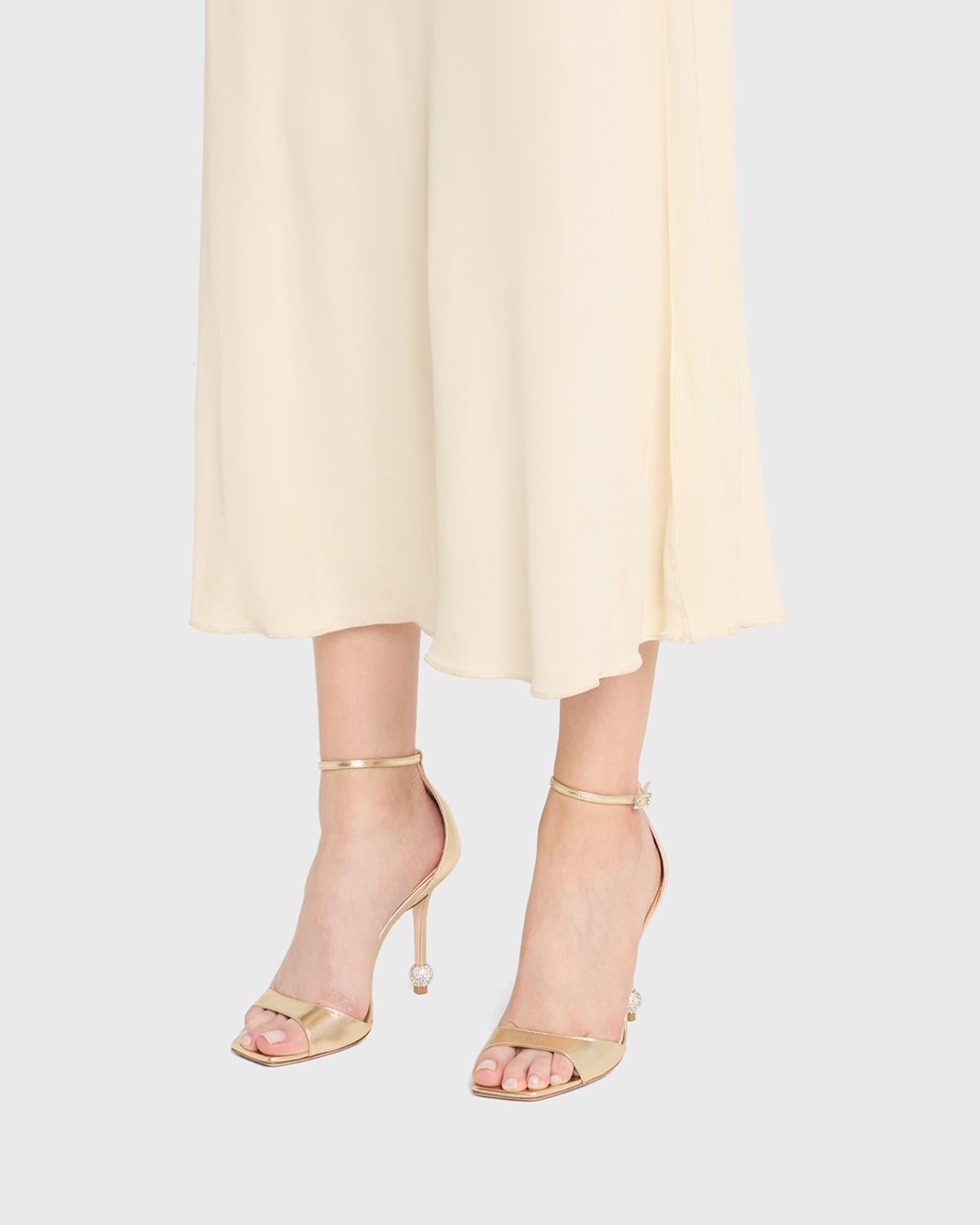 Marlene Leather Crystal-Heel Sandals Product Image