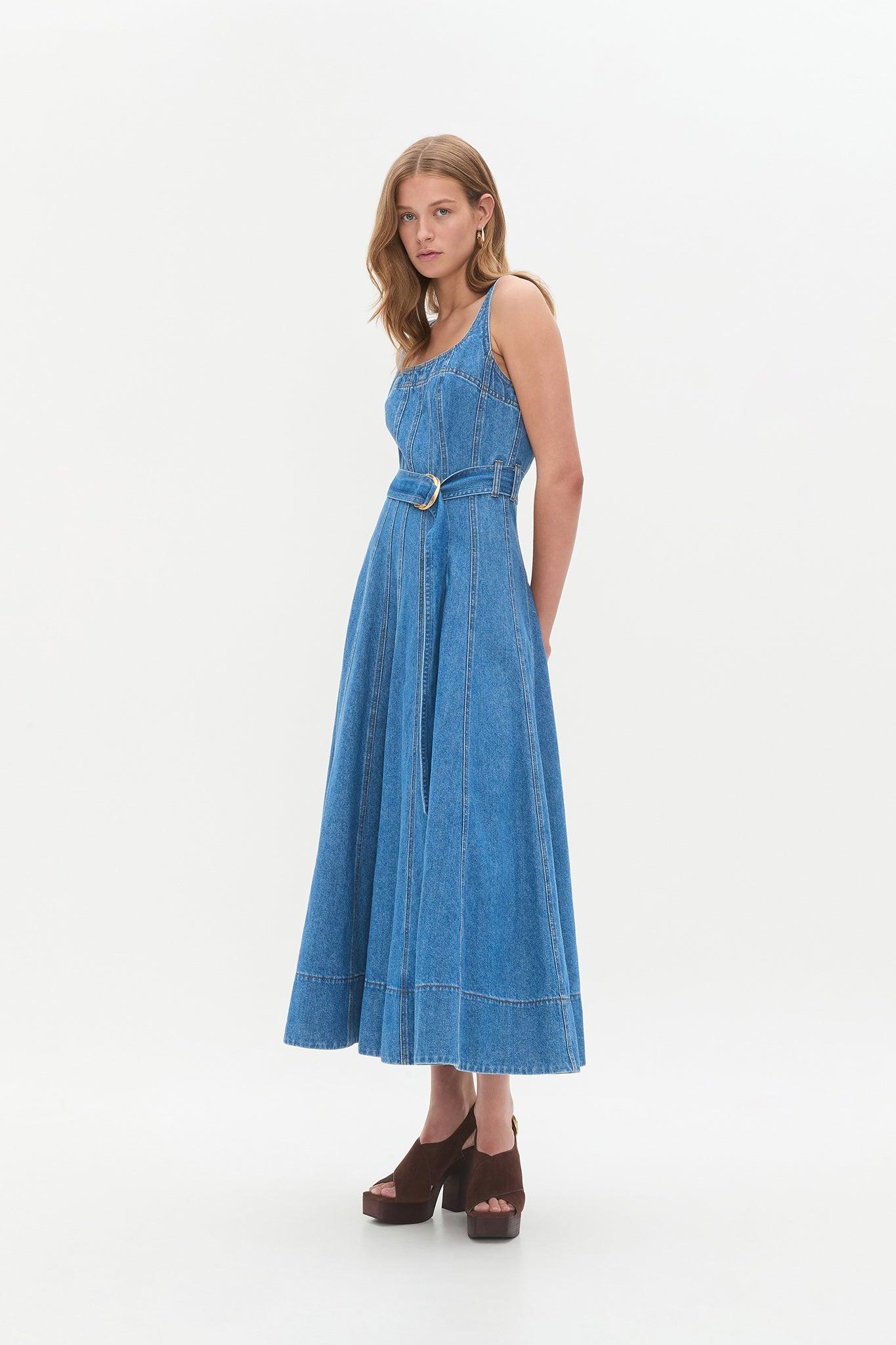 Rainer Denim Midi Dress Product Image