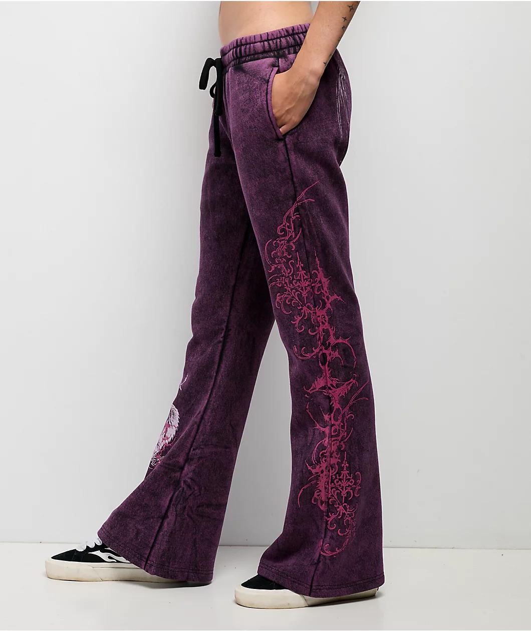 Vitriol Karli Shadow Purple Wash Sweatpants Product Image