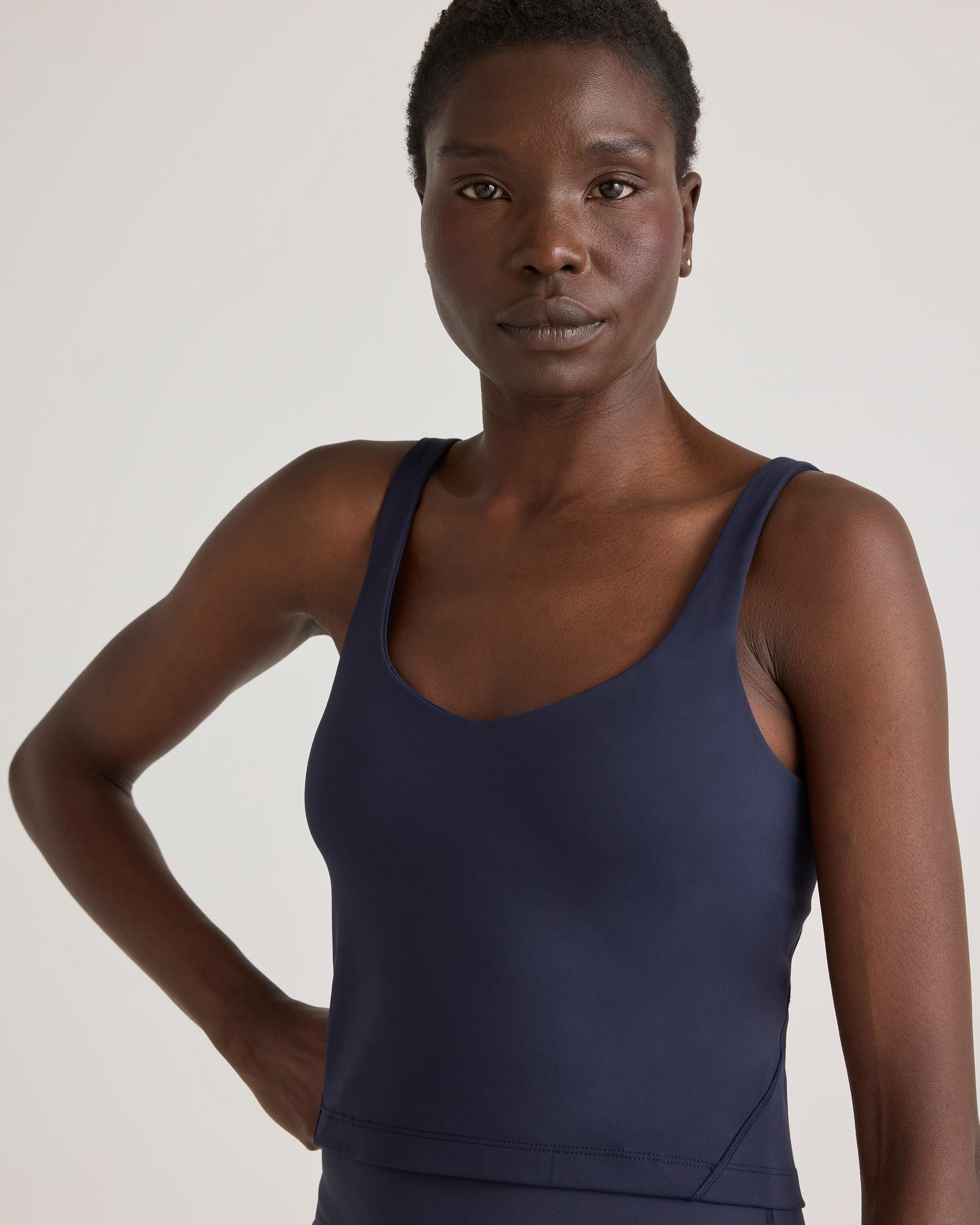 Quince | Women's Ultra-Form V-Neck Cropped Tank Top Nylon/Spandex Product Image