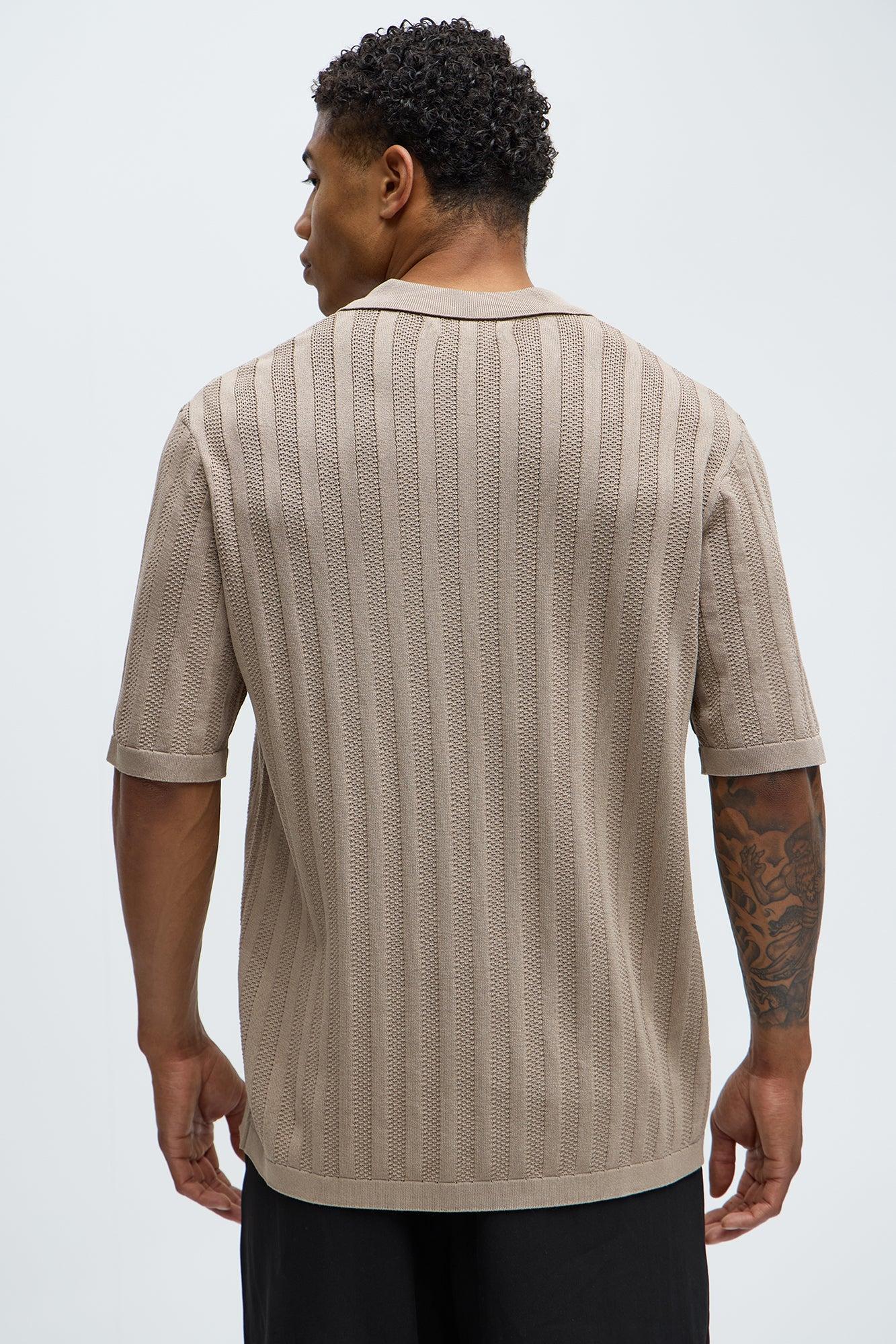Lorenzo Textured Polo Shirt - Taupe Product Image
