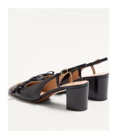 VALENTINO GARAVANI Vlogo 65 Tasseled Two-tone Leather Slingback Pumps In Black Product Image