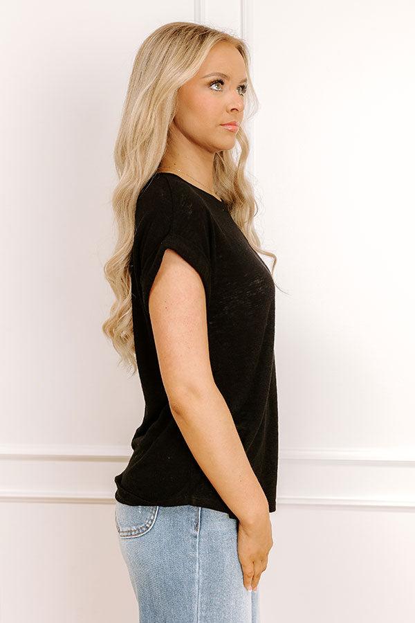 Casual Couture Knit Tee in Black Product Image