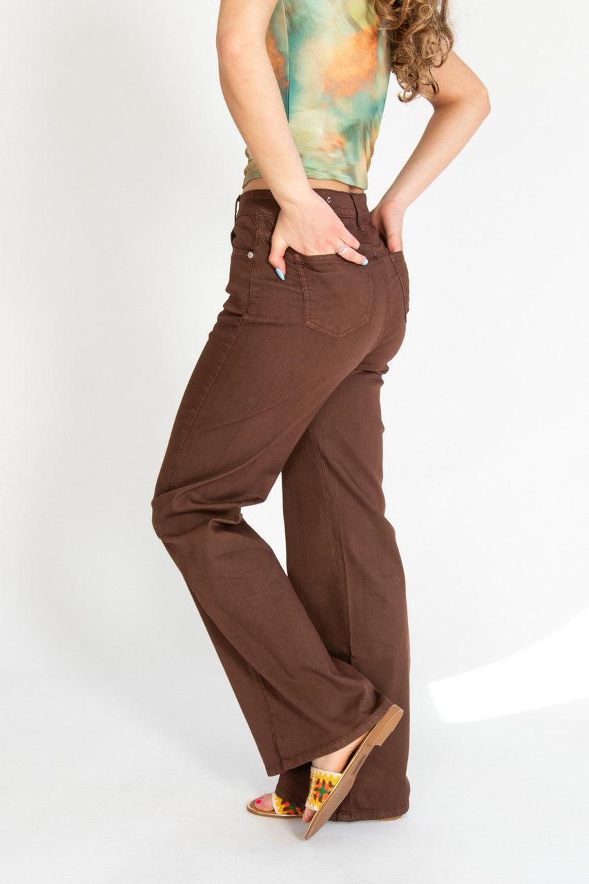 Brown Wide Leg Jeans Product Image