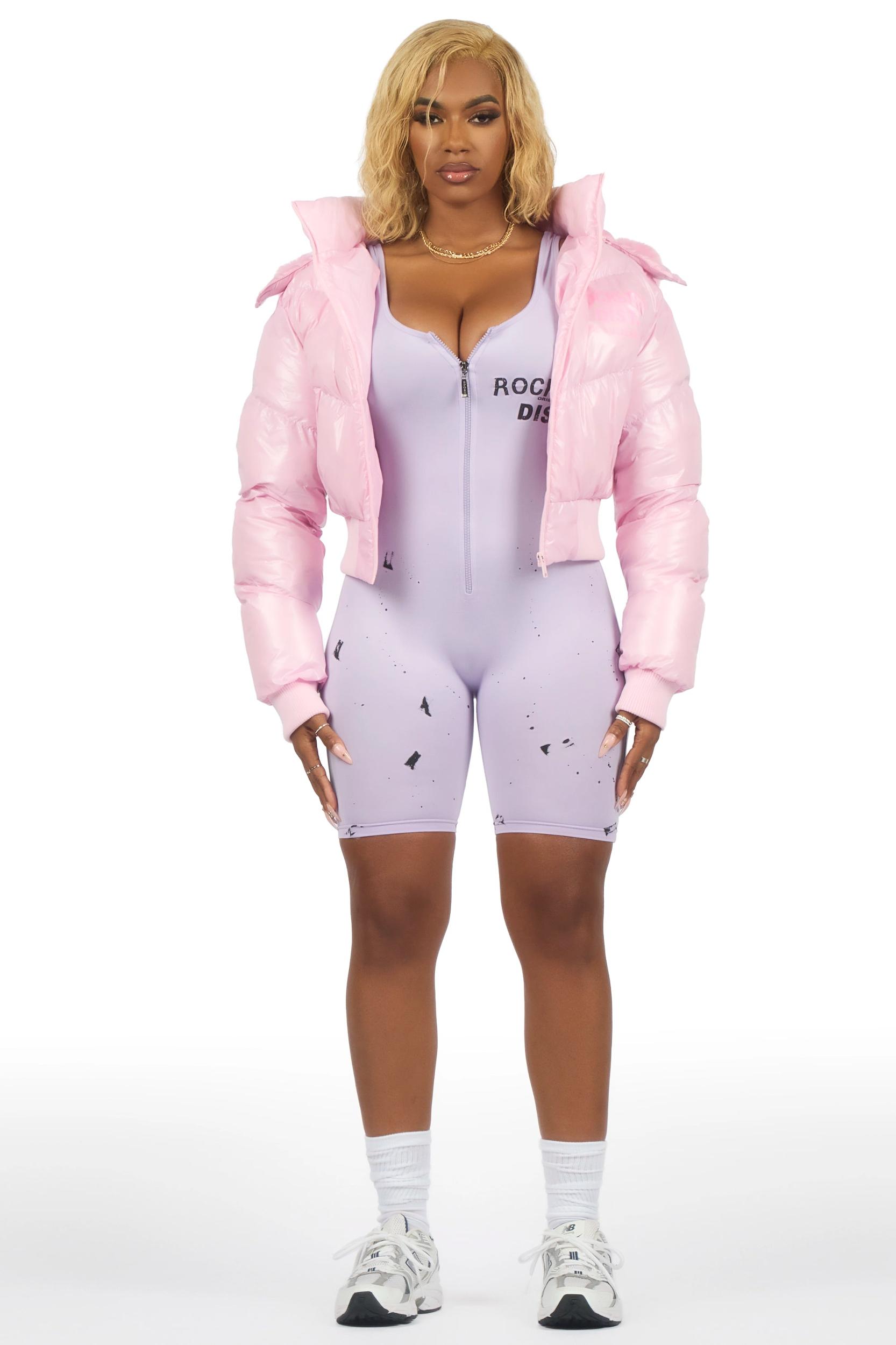Moncia Pink Puffer Jacket Female Product Image