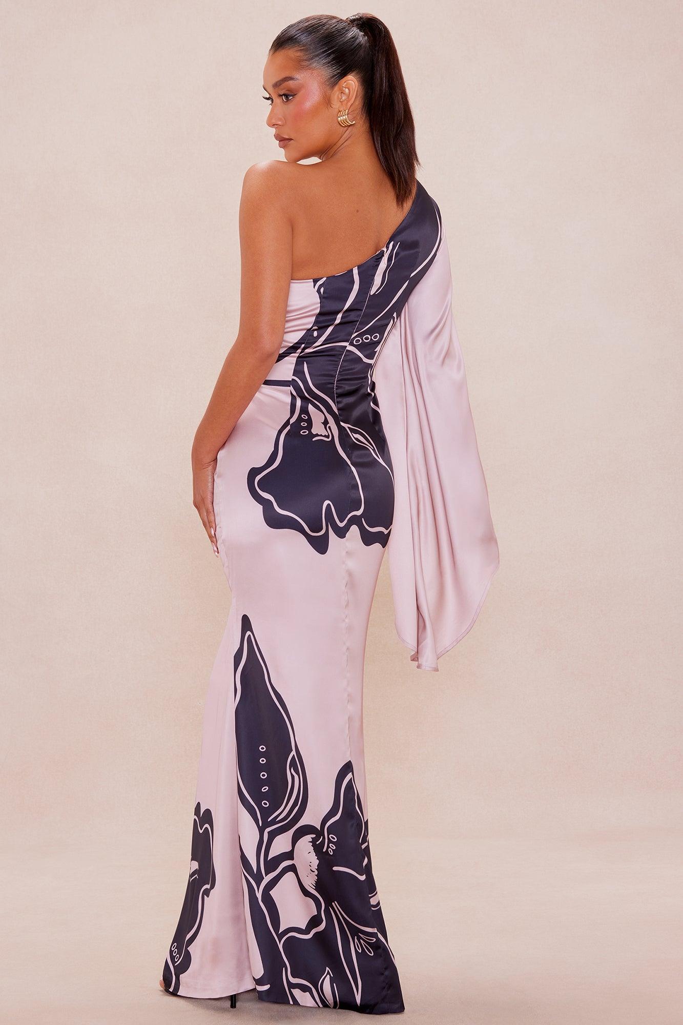 Bree Satin Maxi Dress - Pink/combo Female Product Image