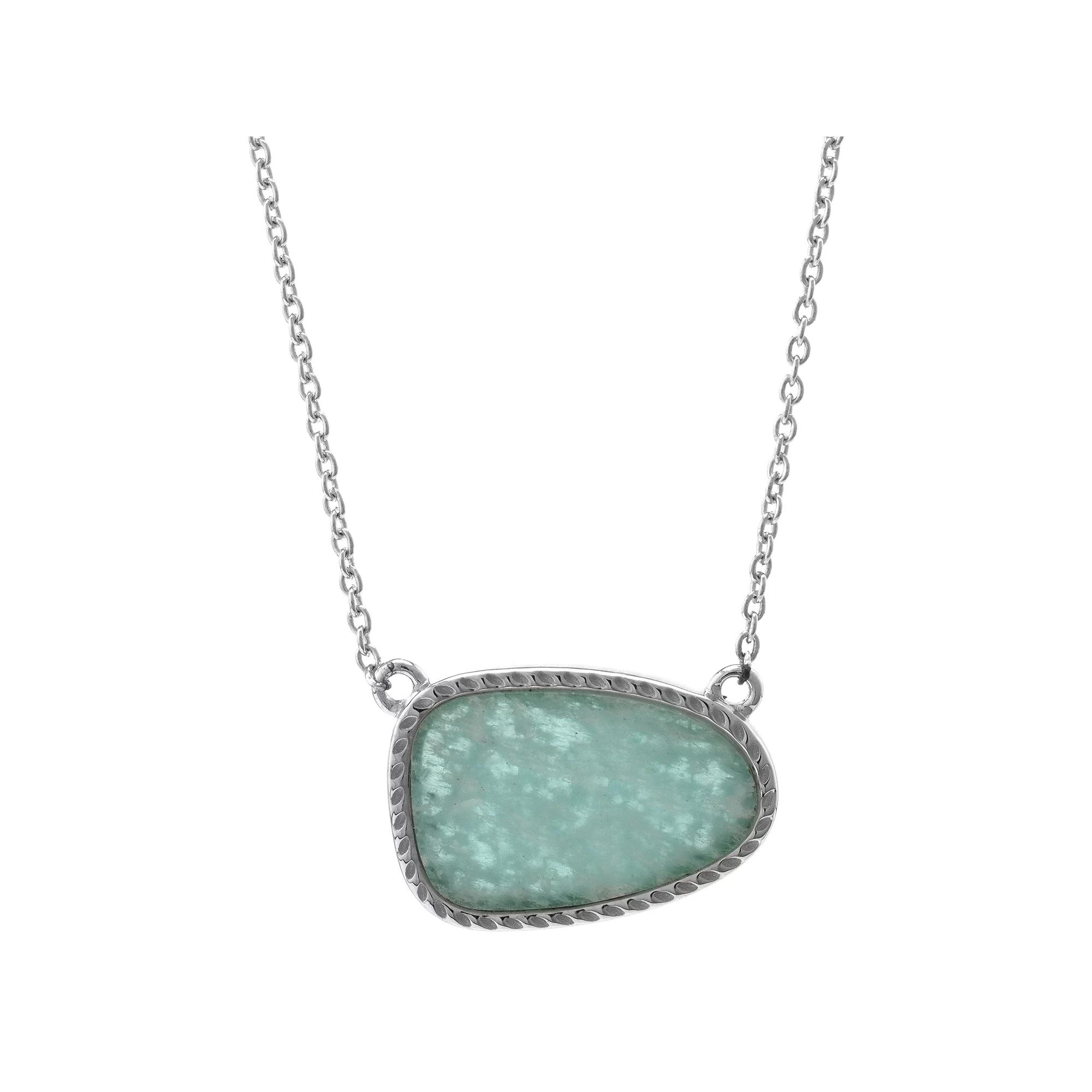 Gemistry Sterling Silver Amazonite Pendant Necklace, Women's, Size: 18" Product Image