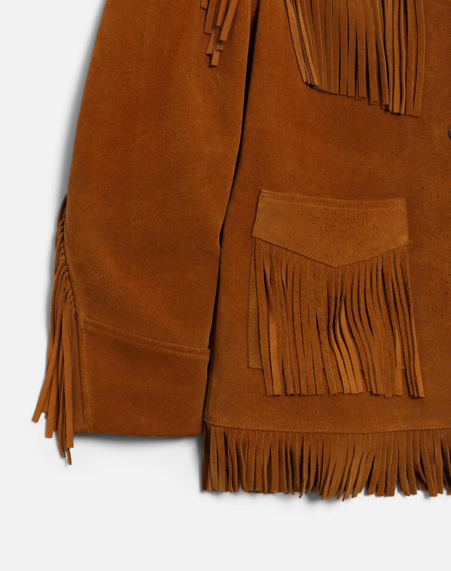 Suede Fringe Jacket - Tan Product Image