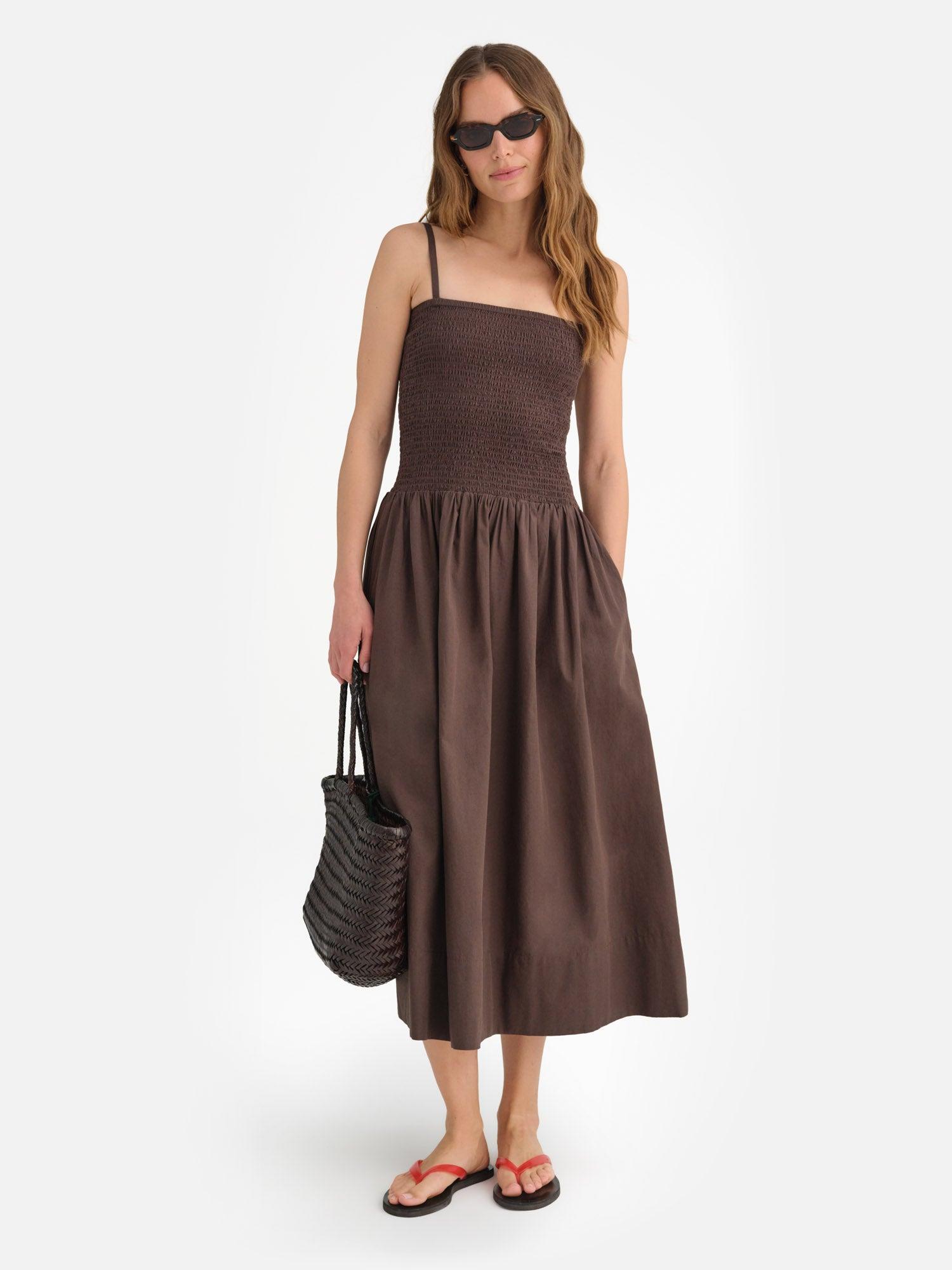 Organic Poplin Smocked Dress Female Product Image