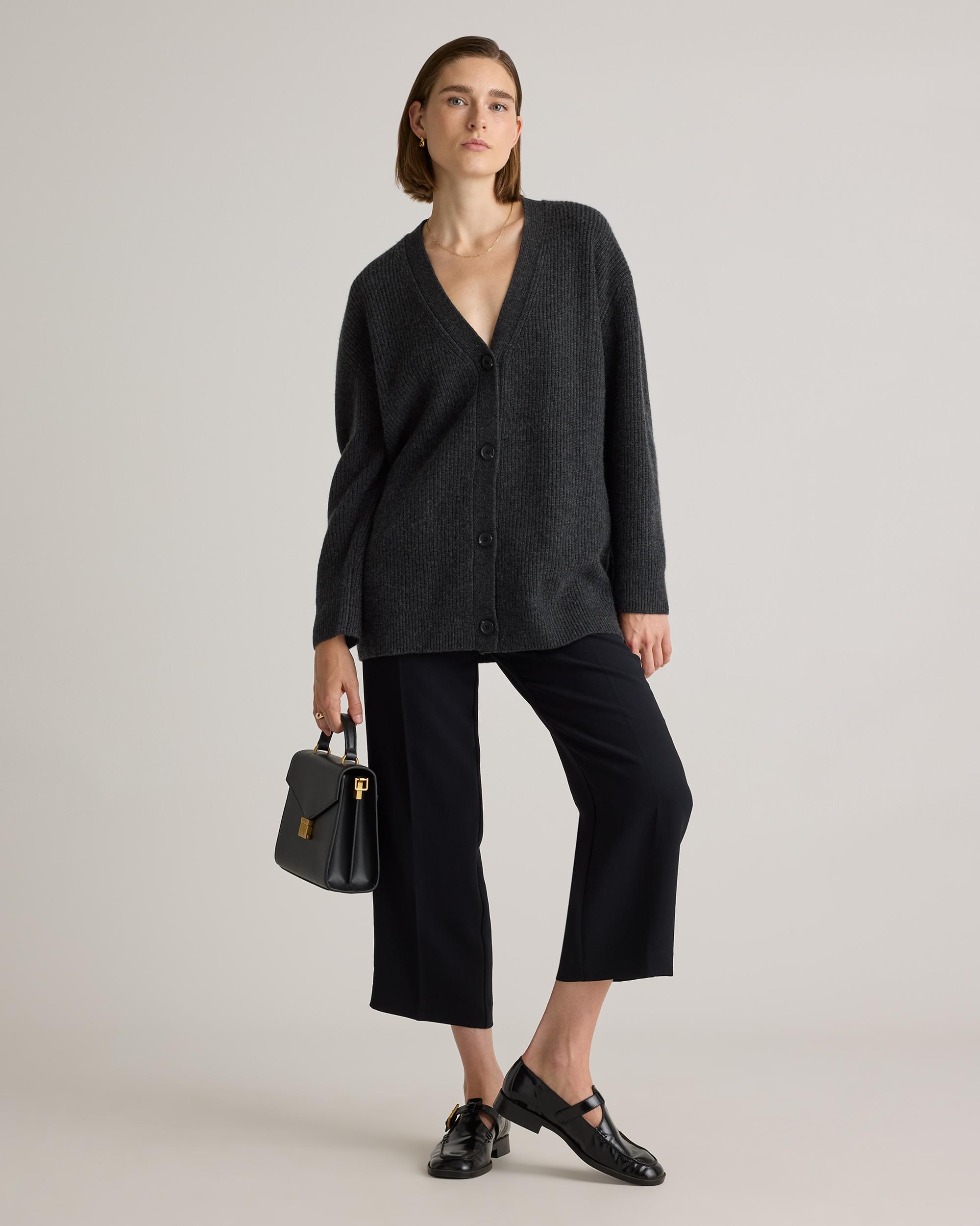 Quince | Women's Mongolian Spring Cashmere OverSized Boyfriend Cardigan Sweater Size XL Product Image