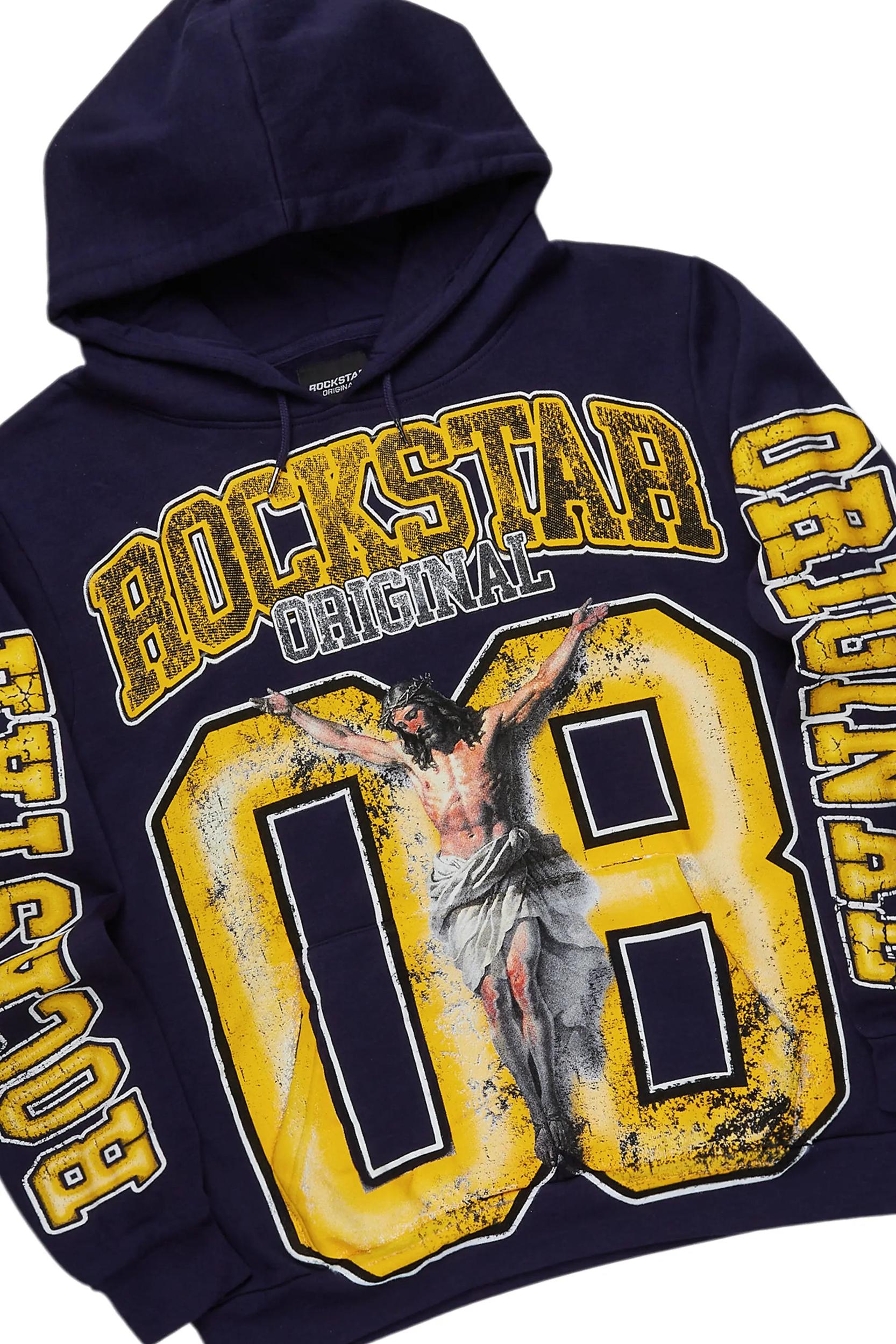 Fields Navy Stacked Flare Hoodie Track Set Male Product Image