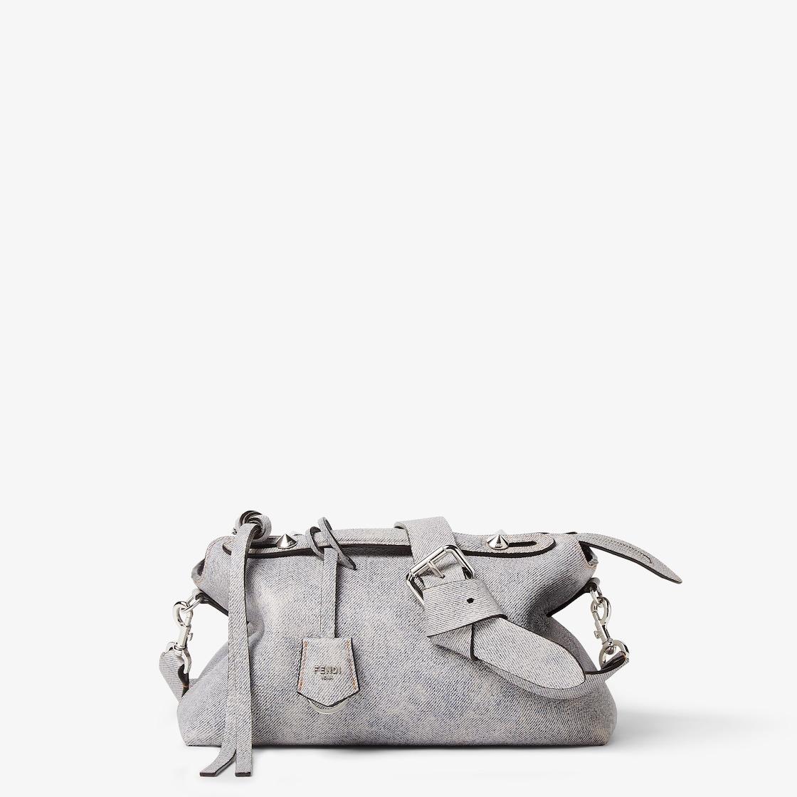 By The Way Soft MediumGray leather bag with a faded denim effect. Product Image