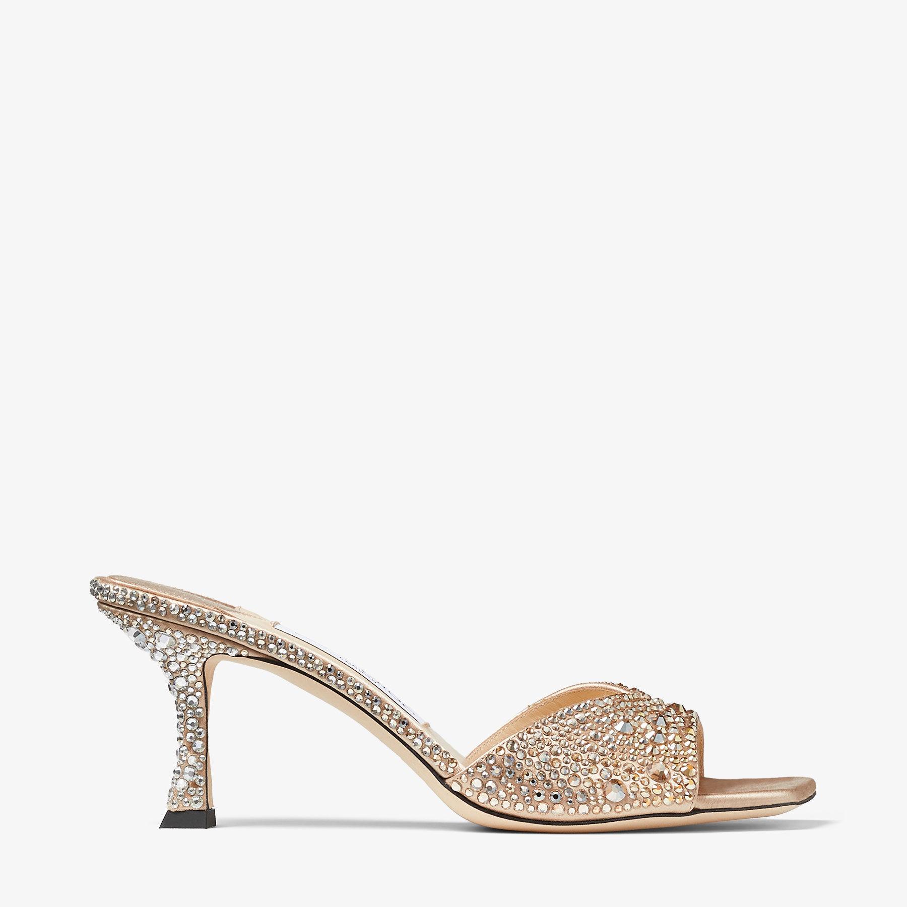 JIMMY CHOO Golden Crystal Heels In Beige O Tan Product Image