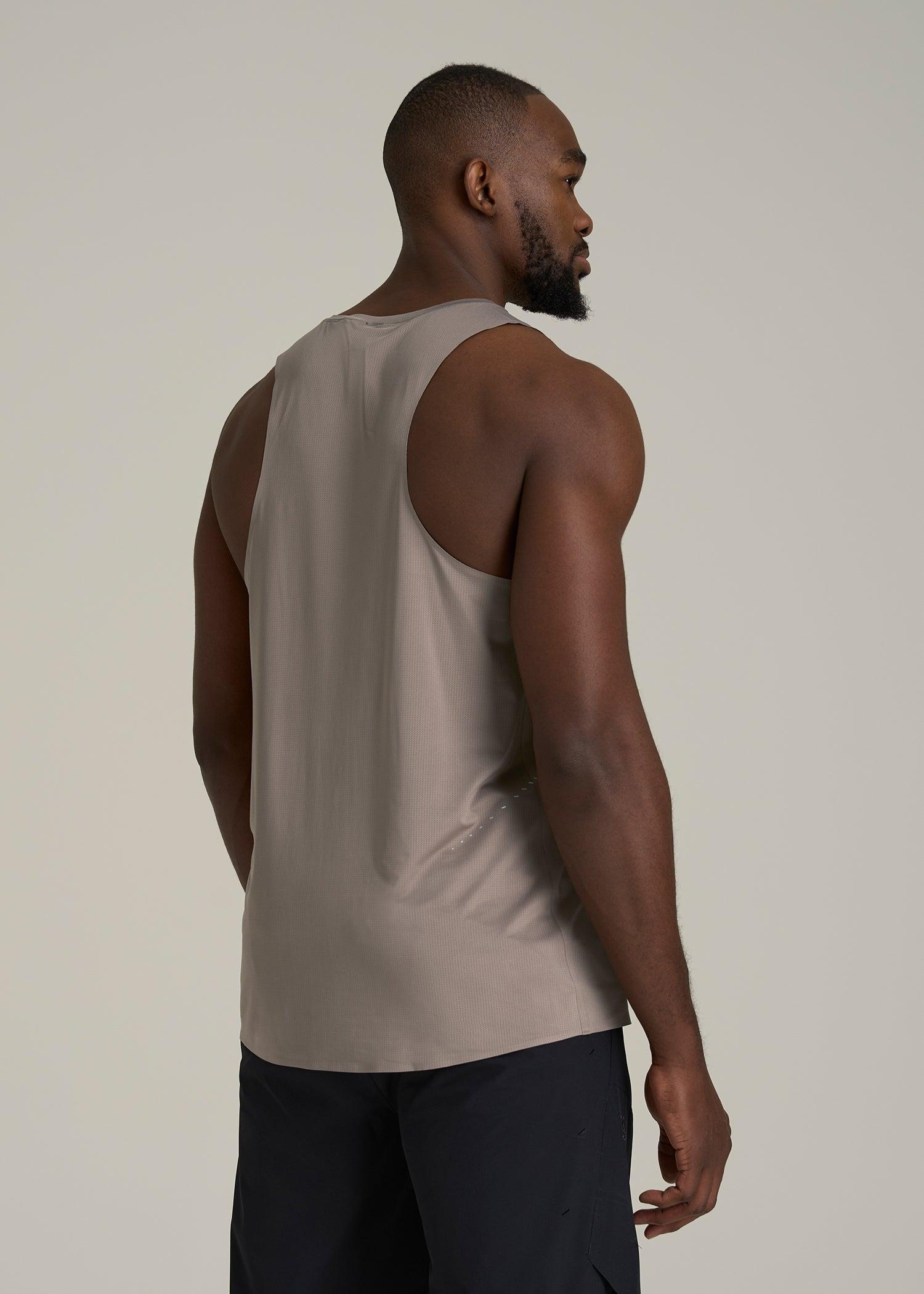 Perforated Training Singlet for Tall Men in Portobello Male Product Image