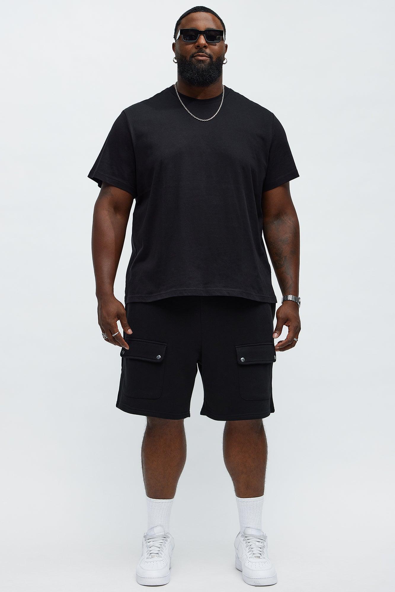 Tyson Relaxed Cargo Snap Shorts - Black Male Product Image