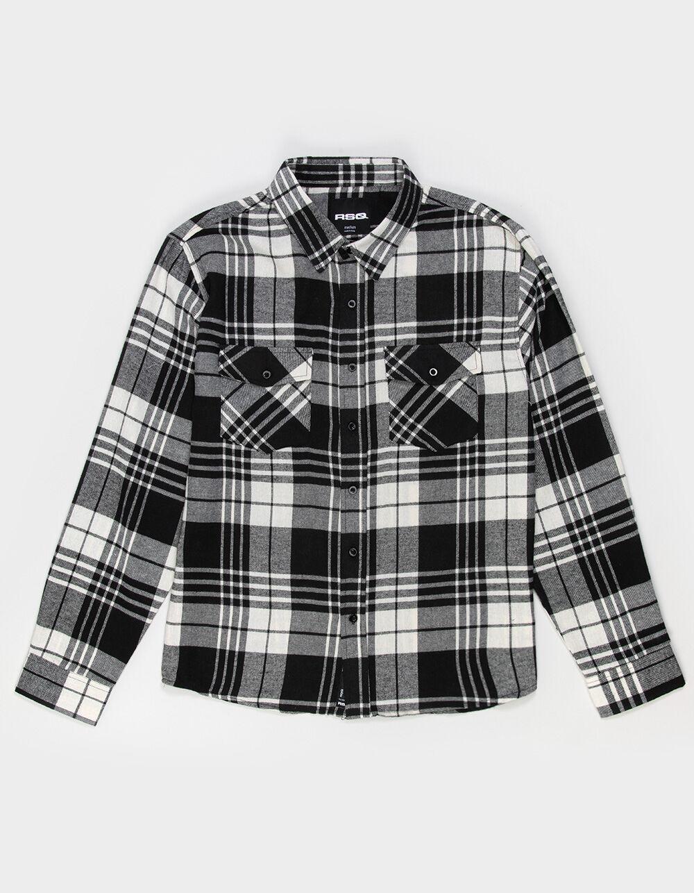 RSQ Mens Plaid Flannel - WHT/BLK Product Image