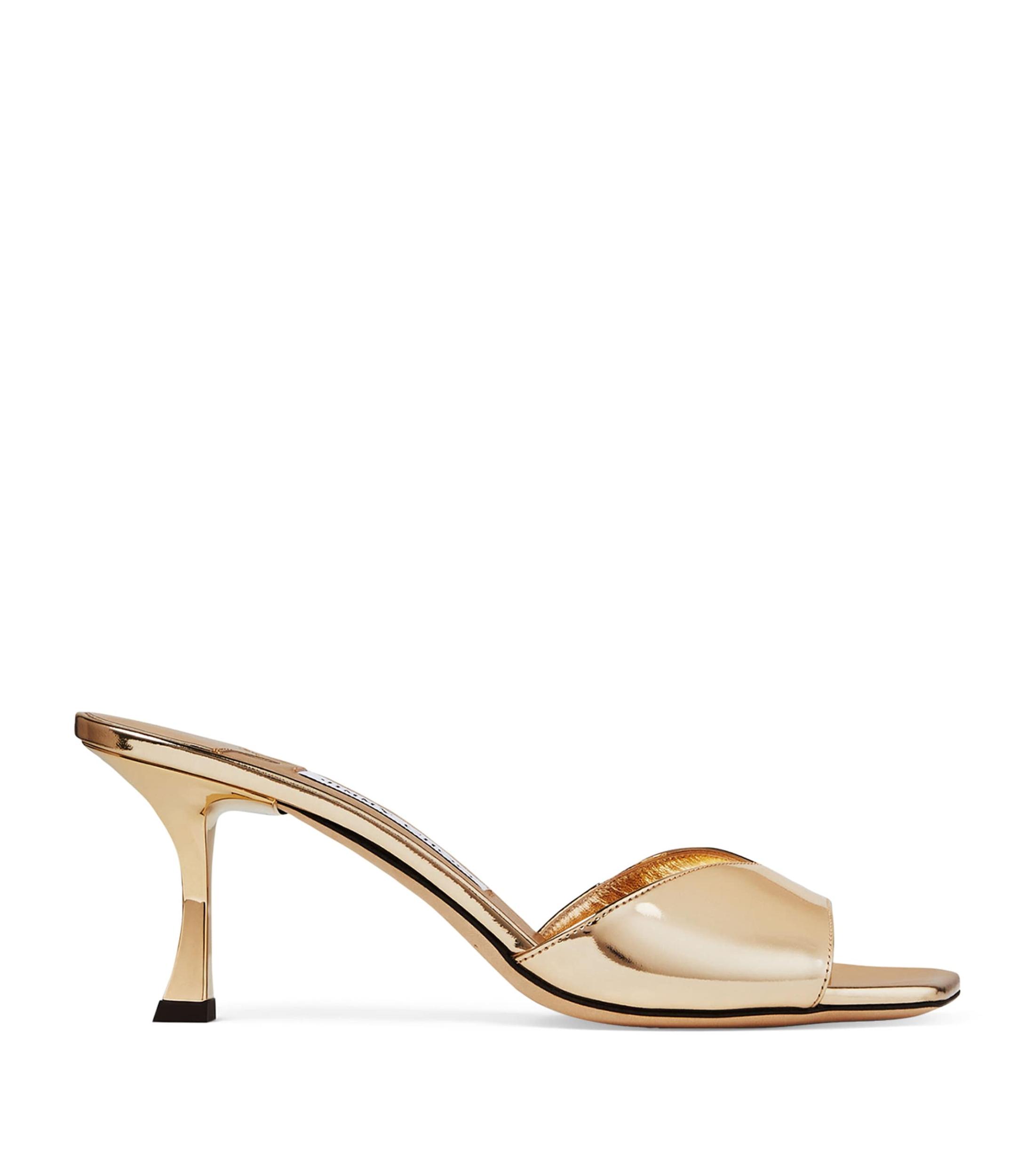 JIMMY CHOO Skye 70 Metallic Leather Sandals In Gold Product Image