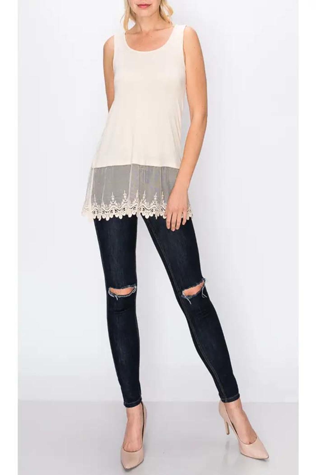 Tank Top With Lace Layer Product Image