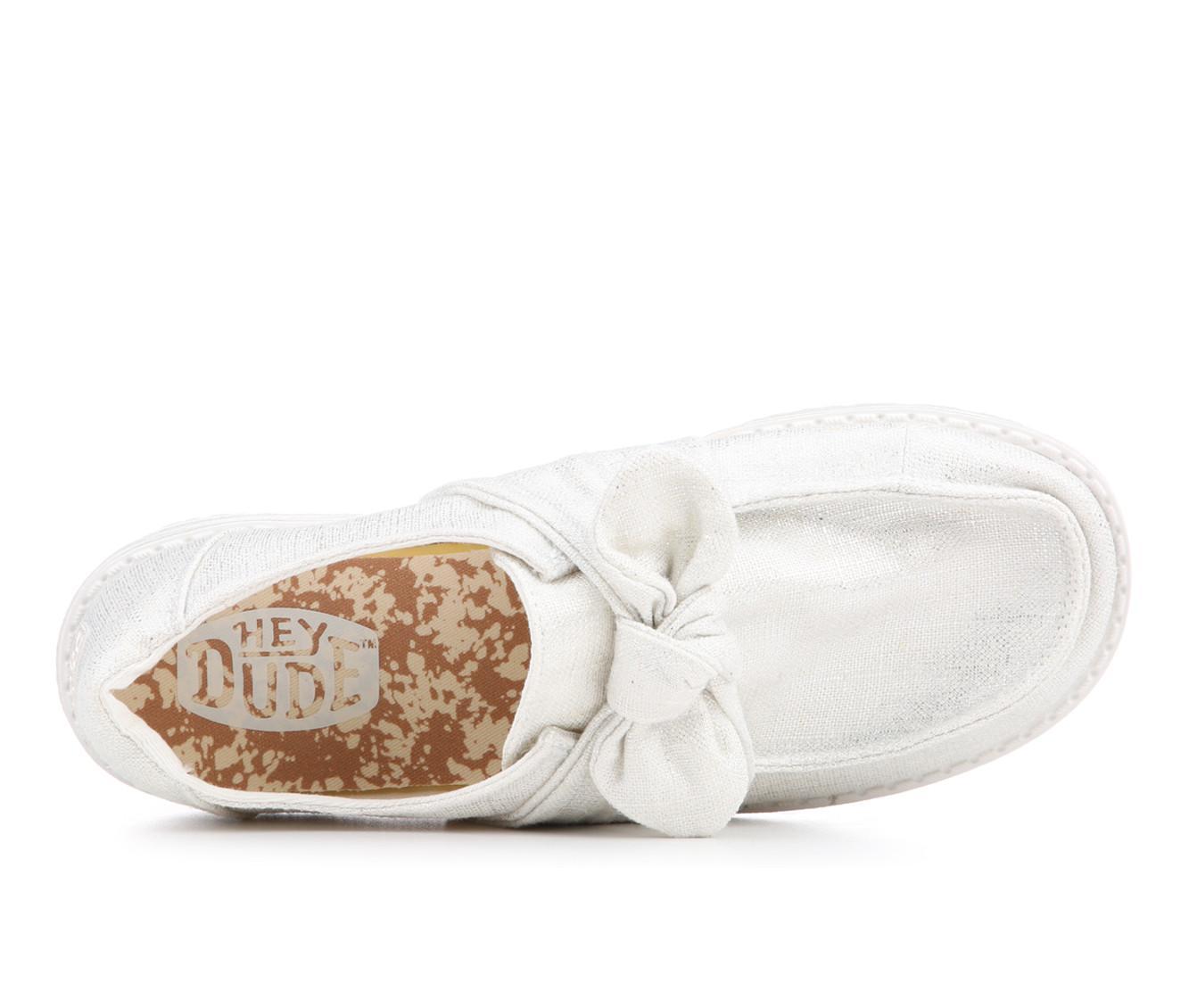 Women's HEYDUDE Wendy Bow Shimmer Metallic Casual Shoes Product Image