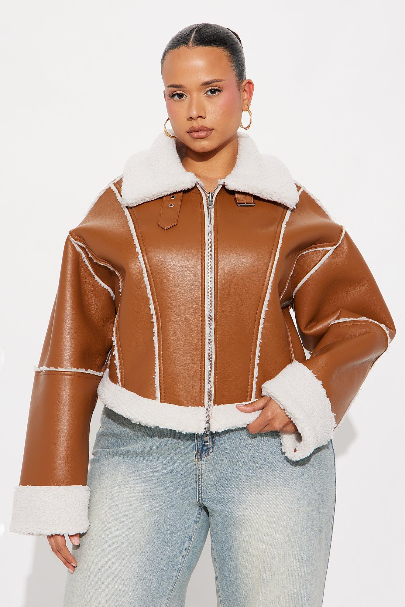 Wild Ride Reversible Faux Leather Moto Jacket - Brown/combo Female Product Image