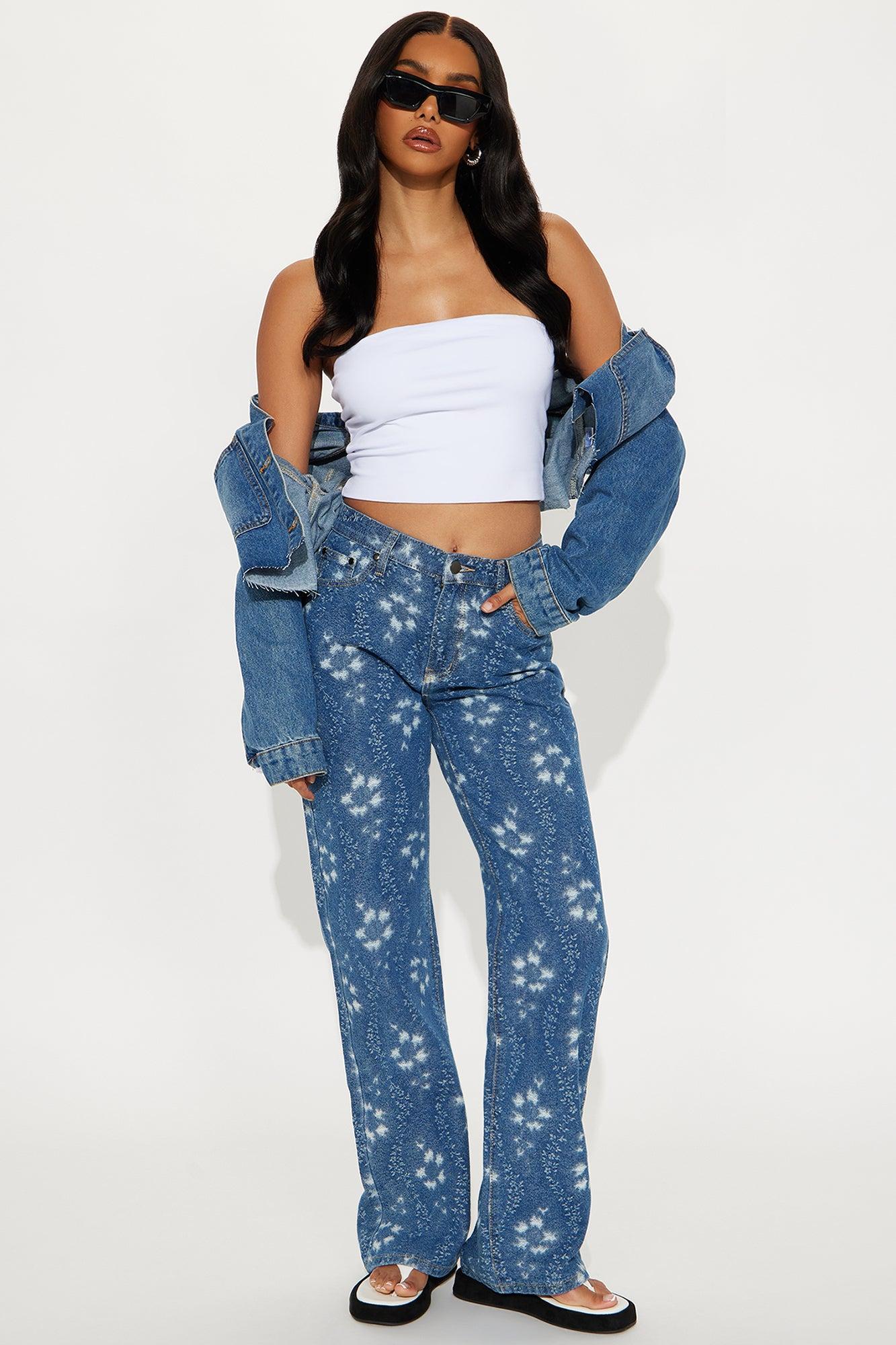 Kaleidoscope Dreams Straight Leg Jeans - Medium Wash Female Product Image