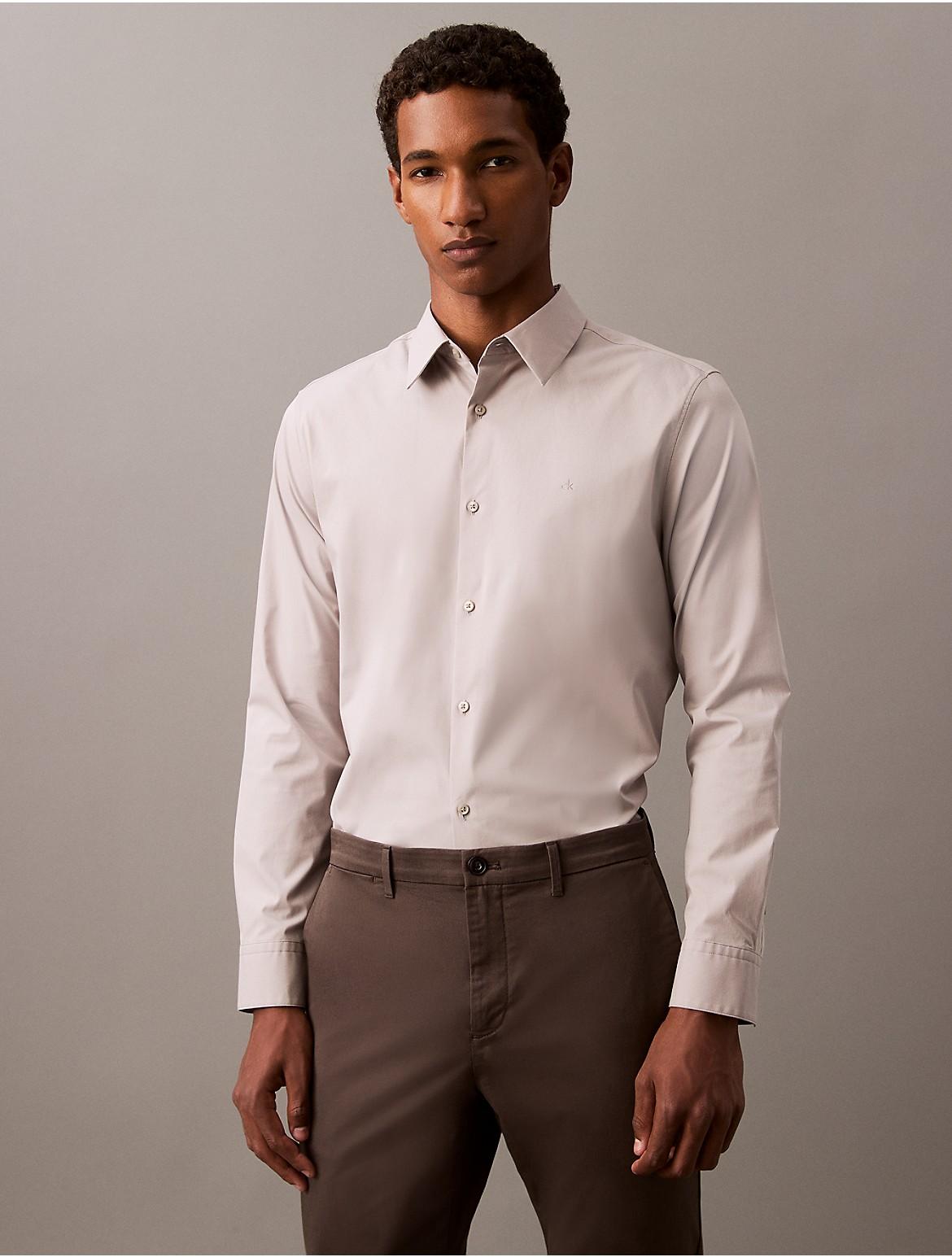 Calvin Klein Mens Slim Stretch Shirt - Navy Product Image