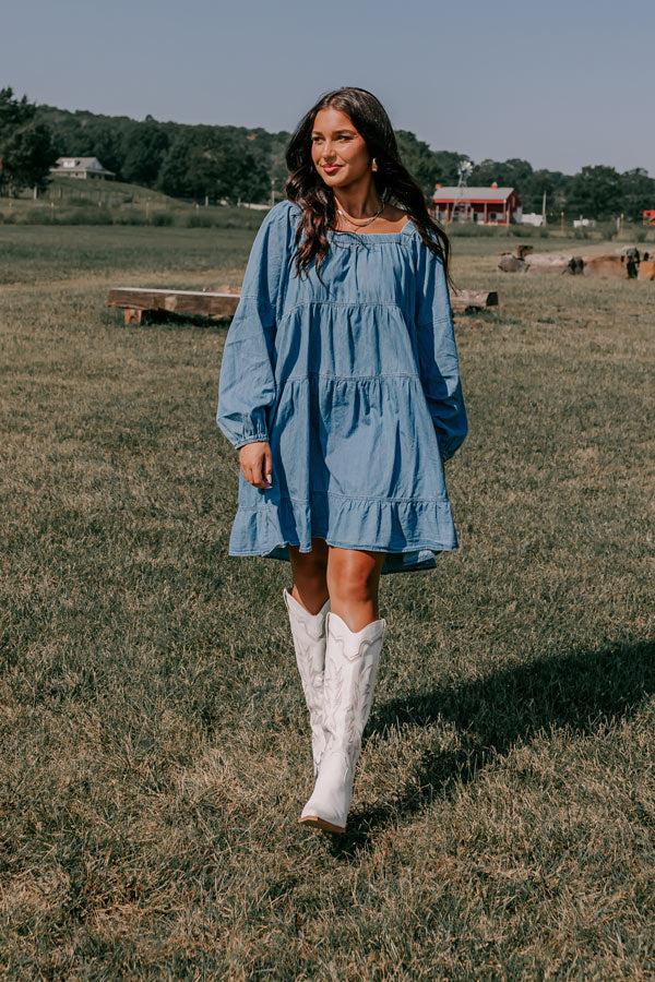 Easy To Style Chambray Mini Dress Product Image