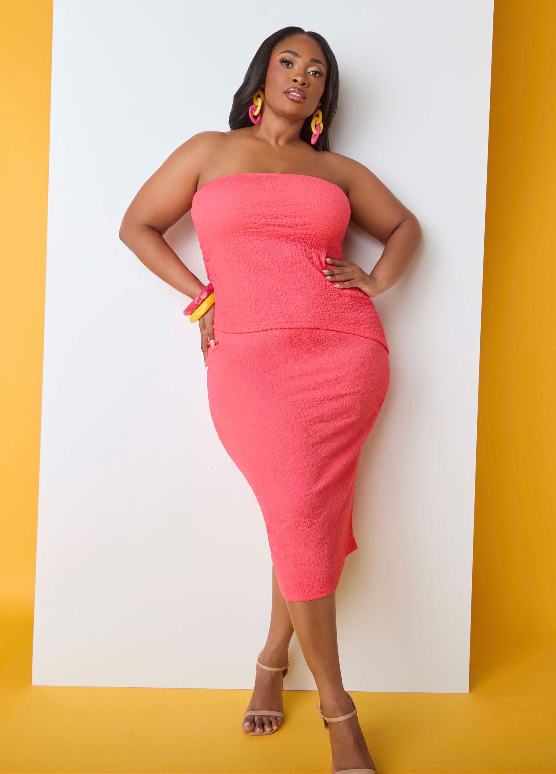 Textured Midi Pencil Skirt Product Image