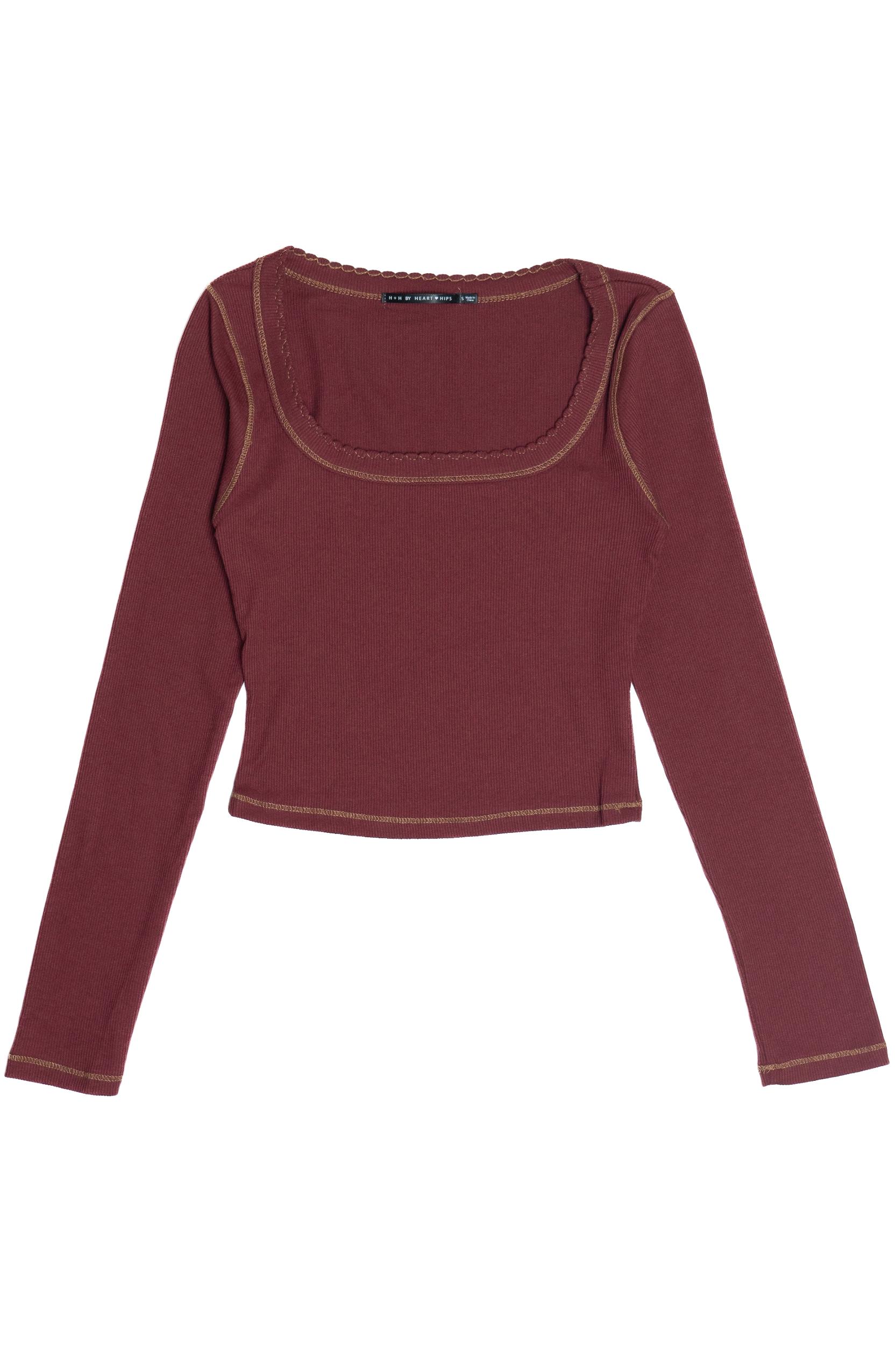 Ribbed Contrast Stitch Long Sleeve Top Product Image