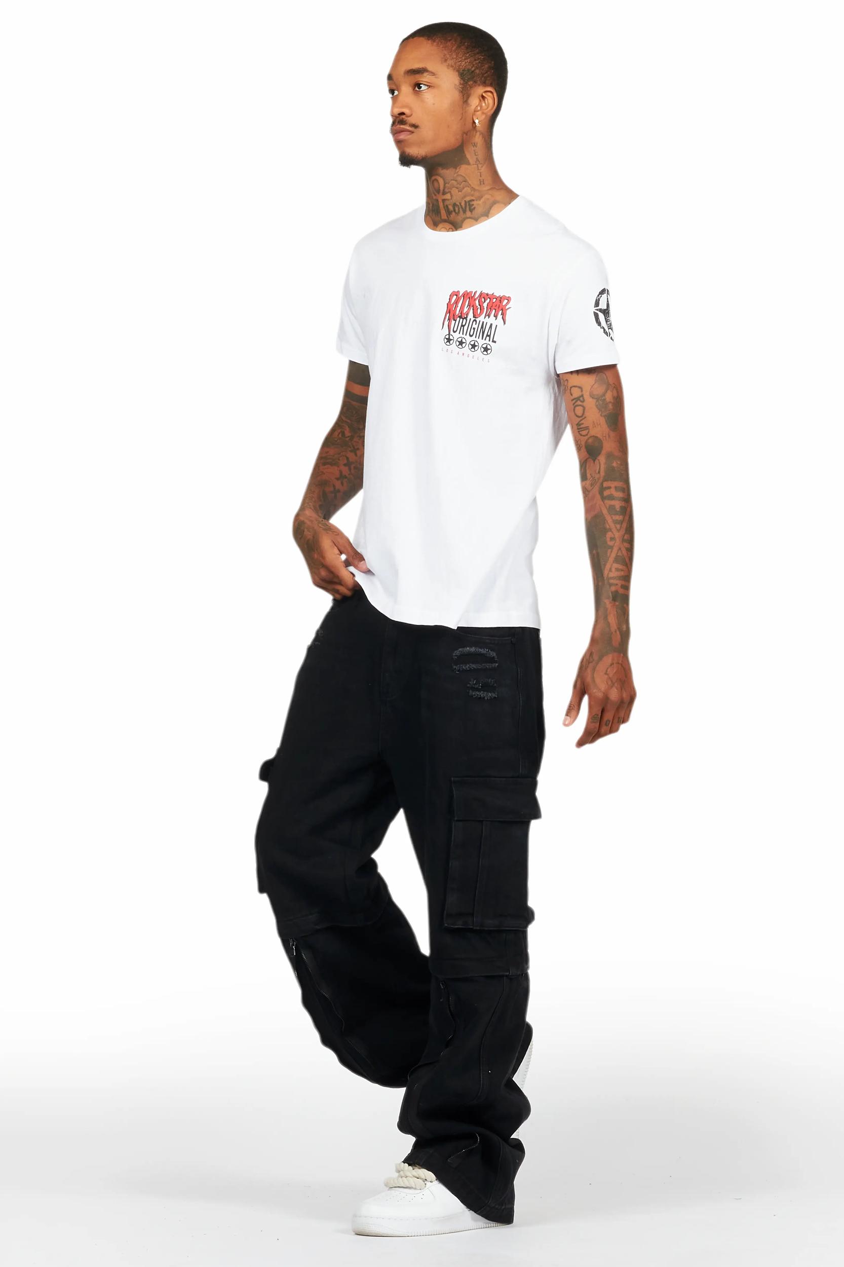 Rupert Black Baggy Fit Zip Off Jean Male Product Image