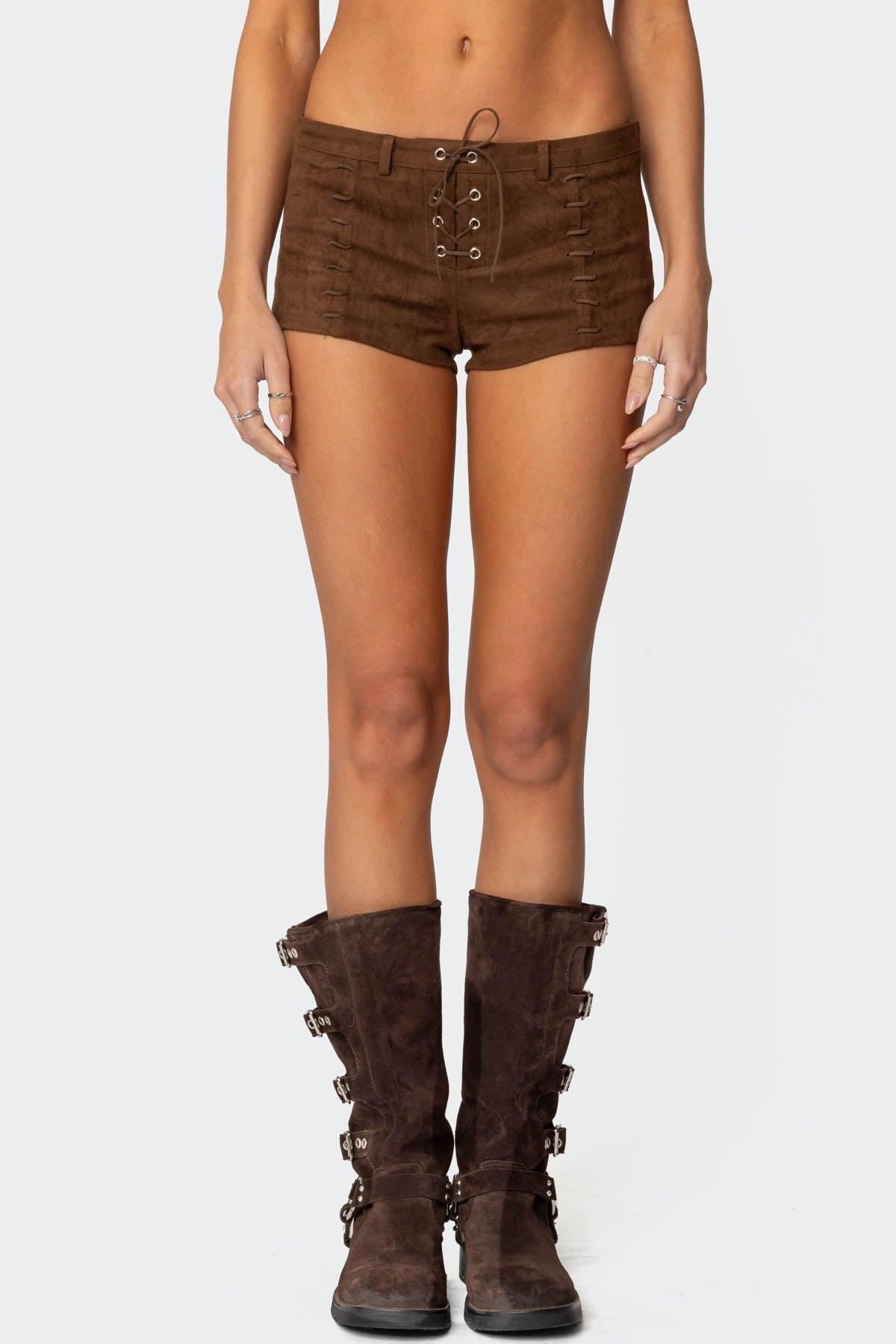 Sloane Faux Suede Micro Shorts Product Image