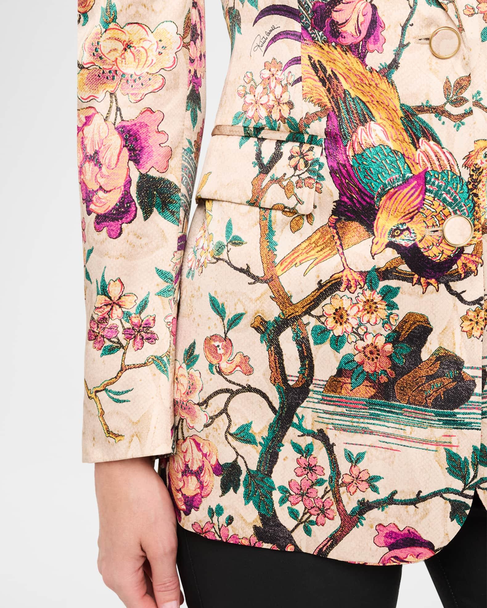 Bird-Print Single-Breasted Jacket Product Image