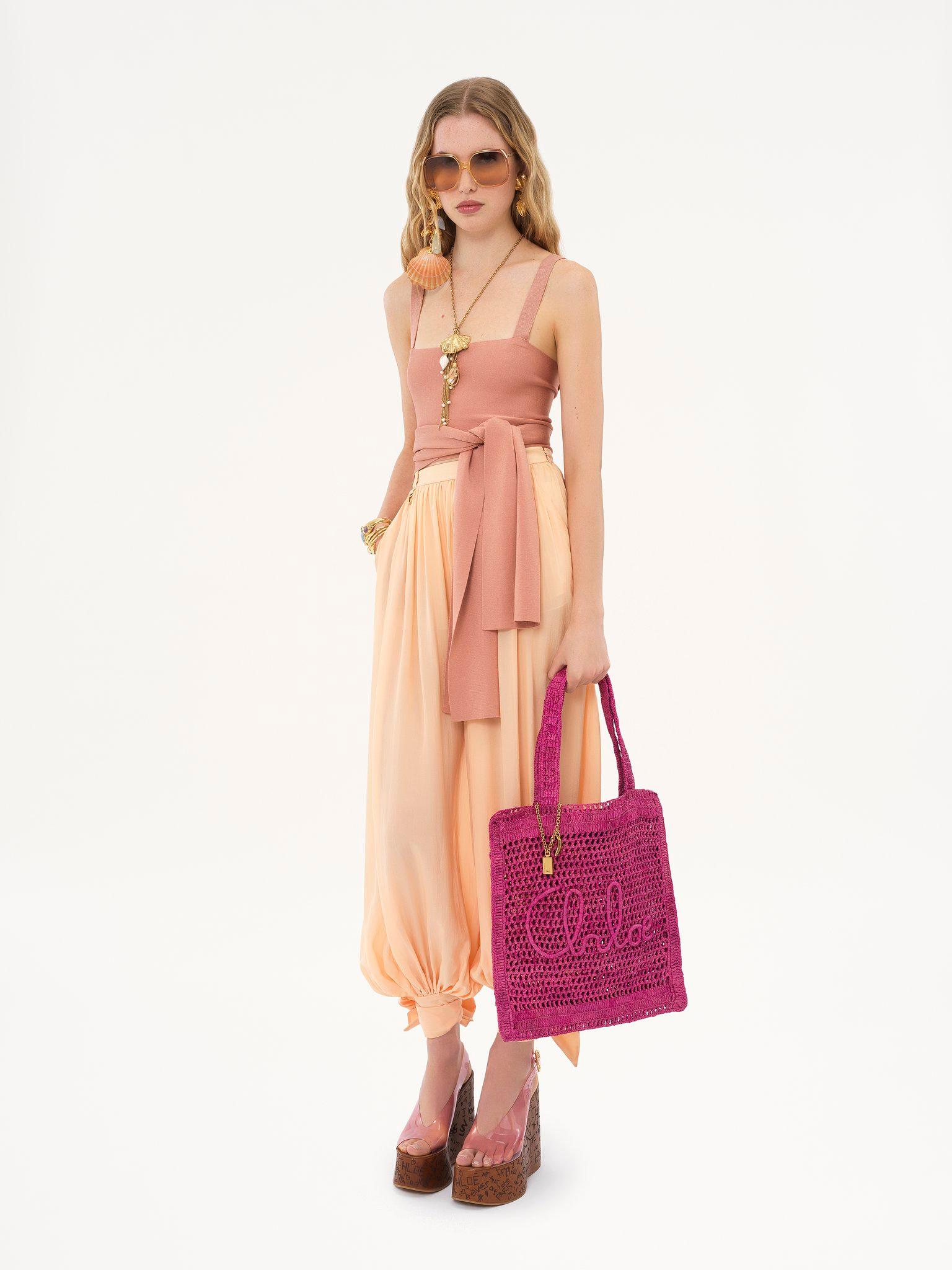 Summer Banana tote bag in raffia Product Image