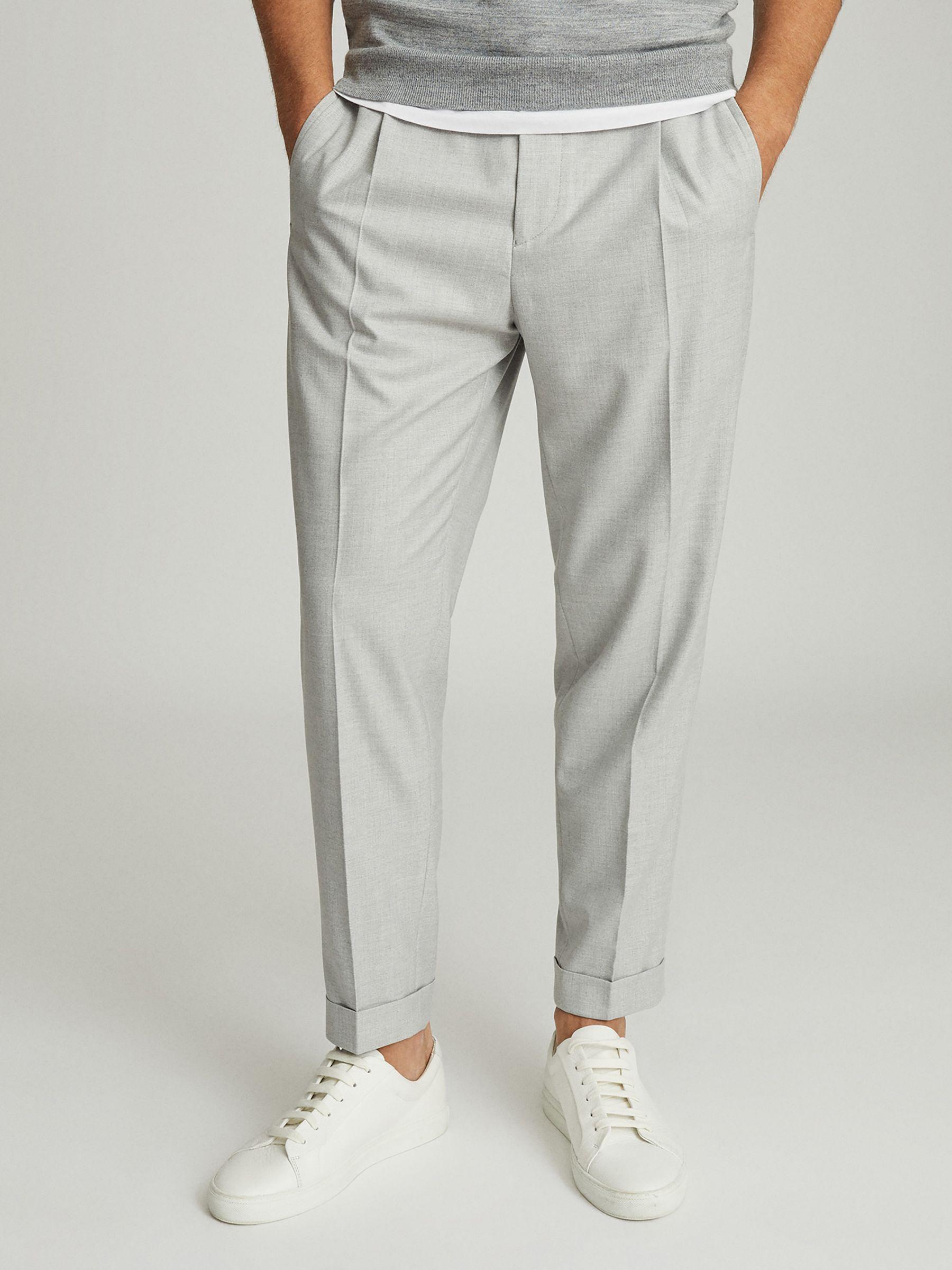 Pleat Front Trousers in Soft Grey Product Image